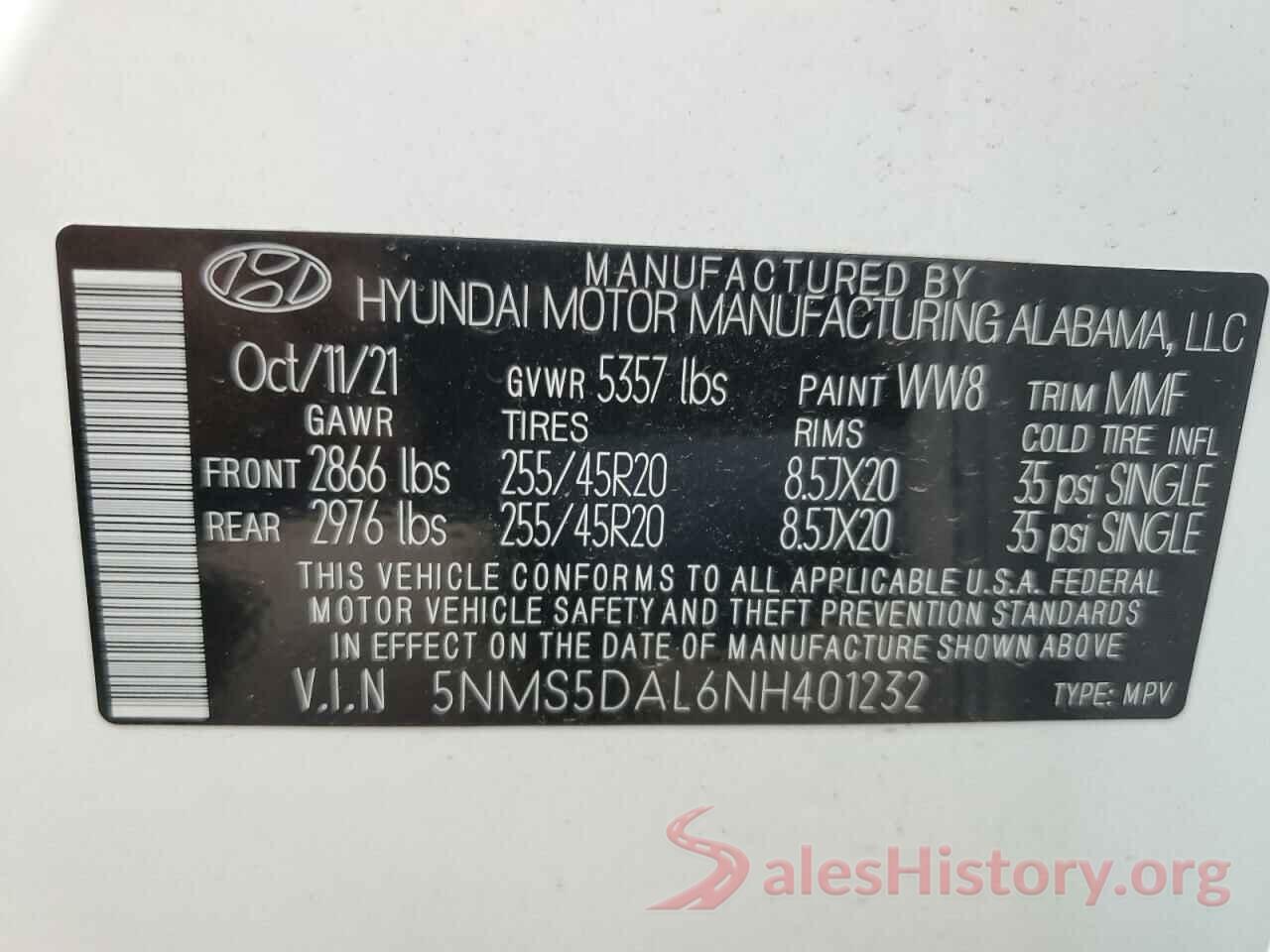 5NMS5DAL6NH401232 2022 HYUNDAI SANTA FE