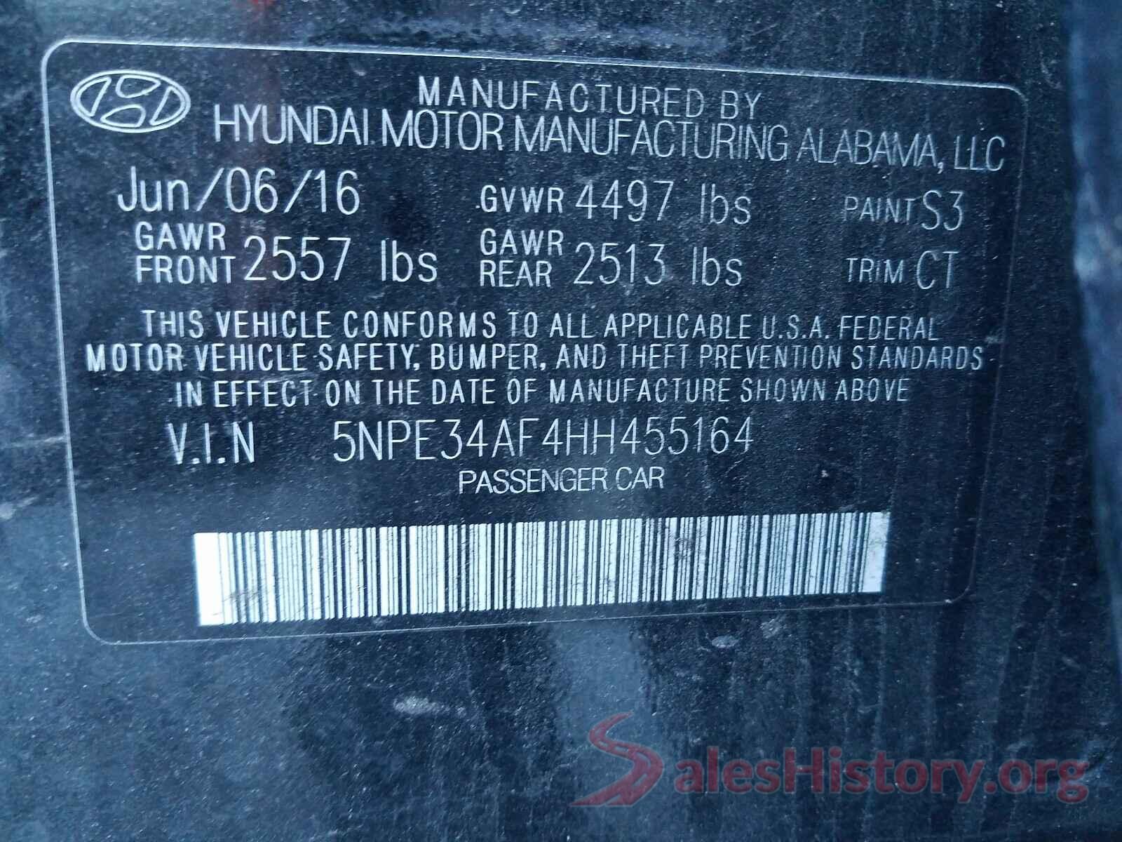 5NPE34AF4HH455164 2017 HYUNDAI SONATA