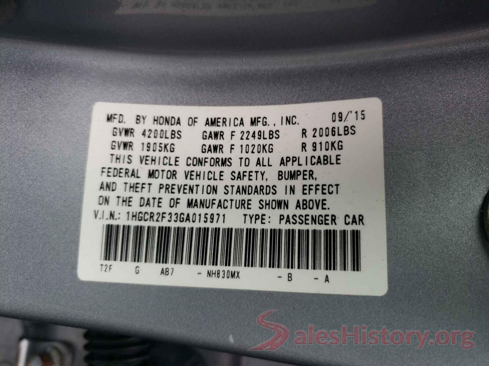 1HGCR2F33GA015971 2016 HONDA ACCORD