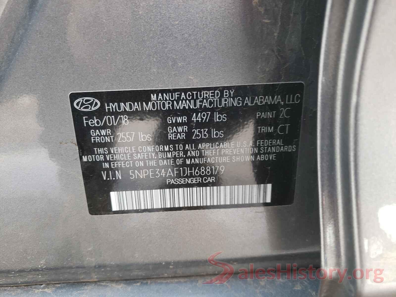 5NPE34AF1JH688179 2018 HYUNDAI SONATA