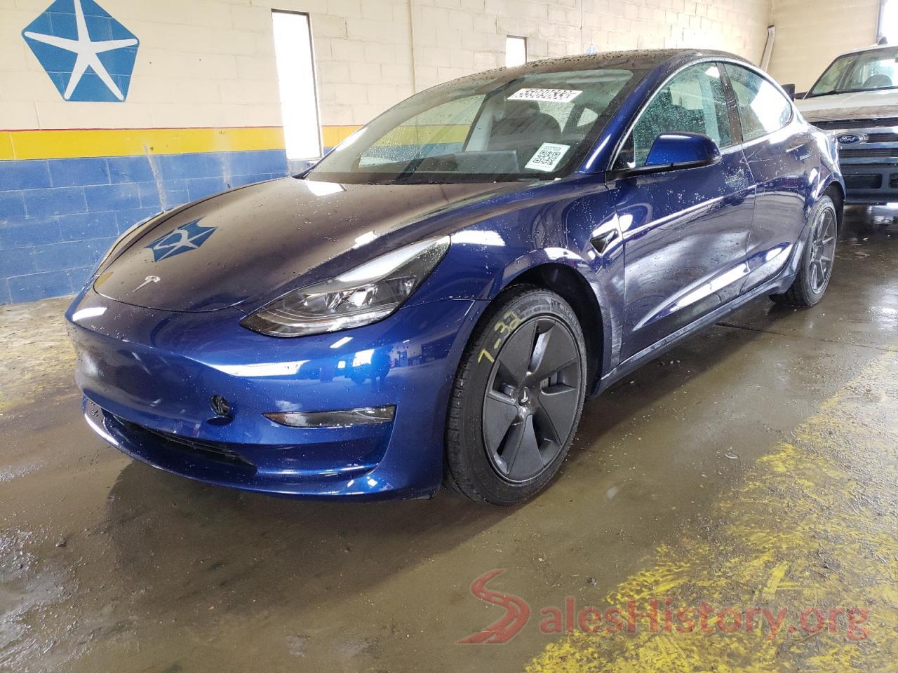 5YJ3E1EAXNF372525 2022 TESLA MODEL 3