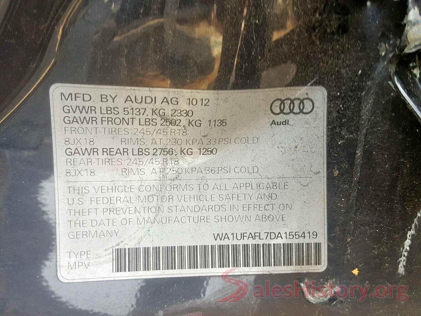 WA1UFAFL7DA155419 2013 AUDI A4