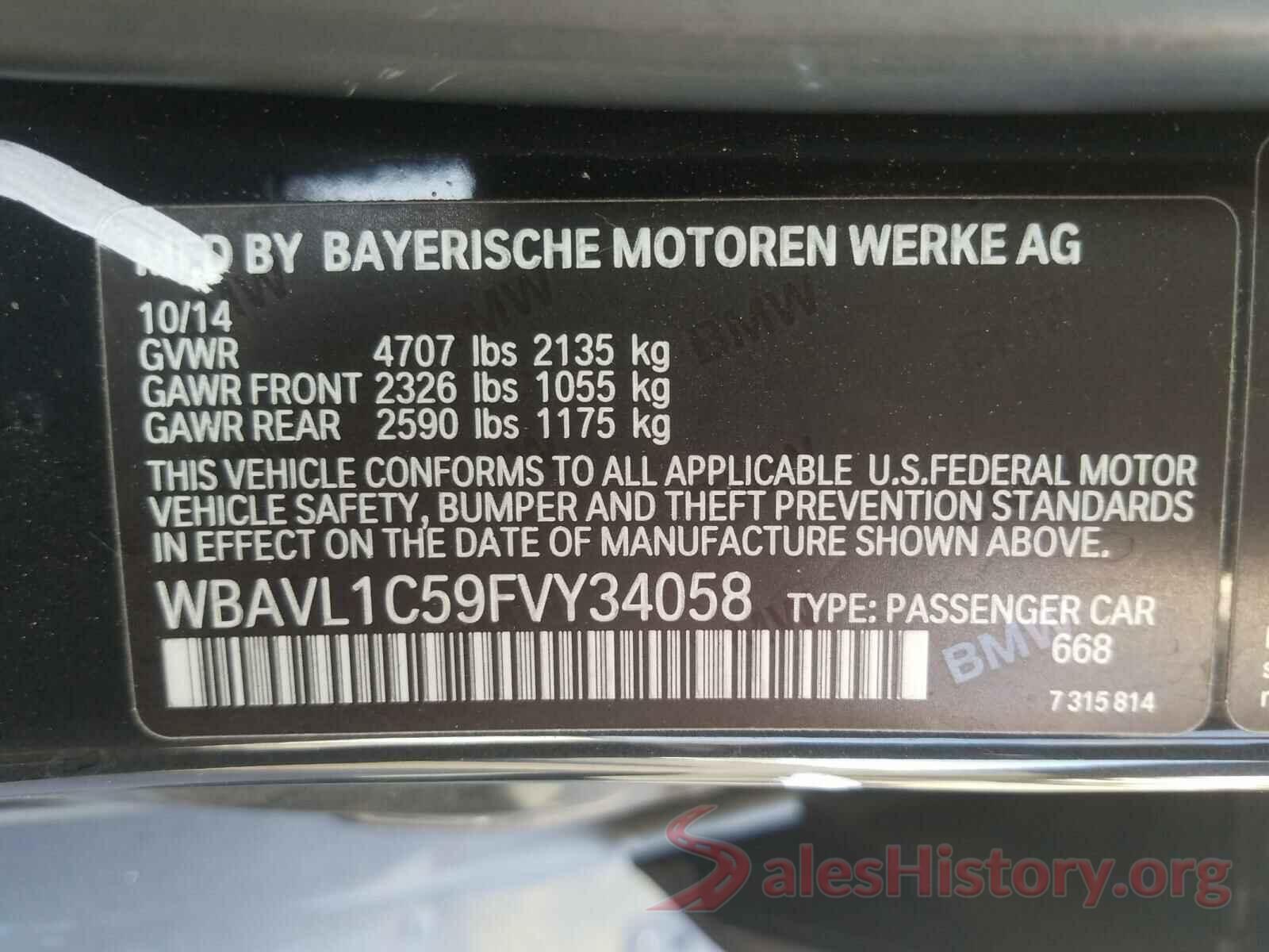 WBAVL1C59FVY34058 2015 BMW X1