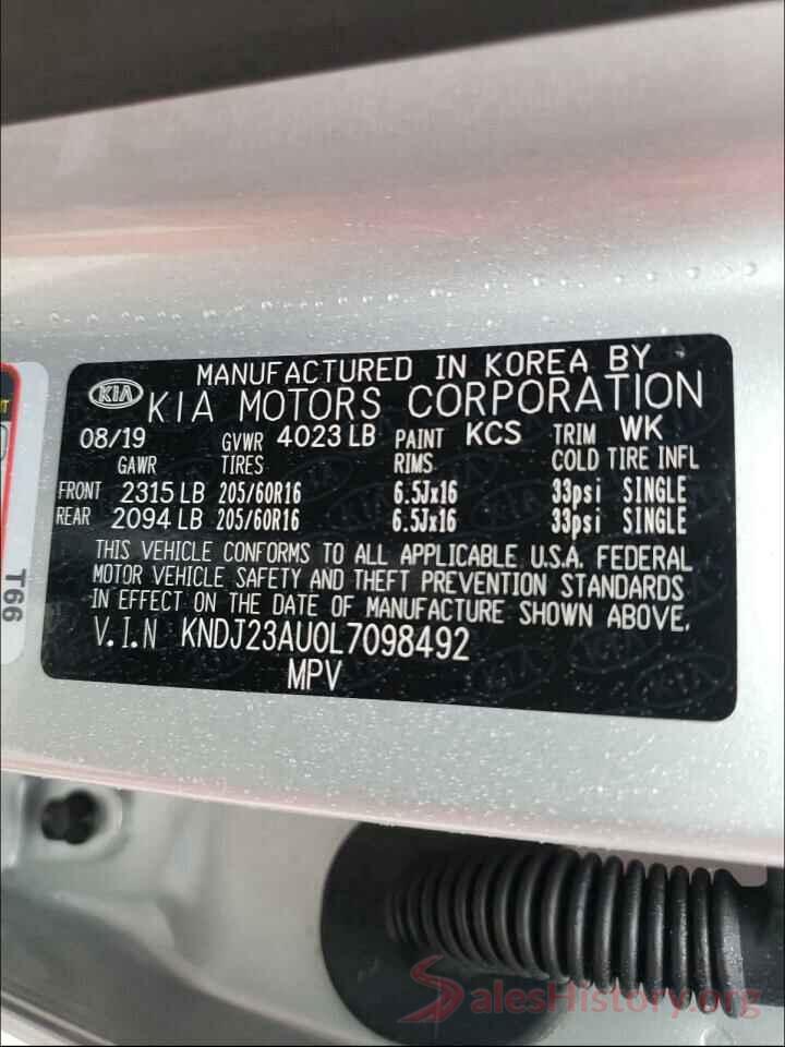 KNDJ23AU0L7098492 2020 KIA SOUL