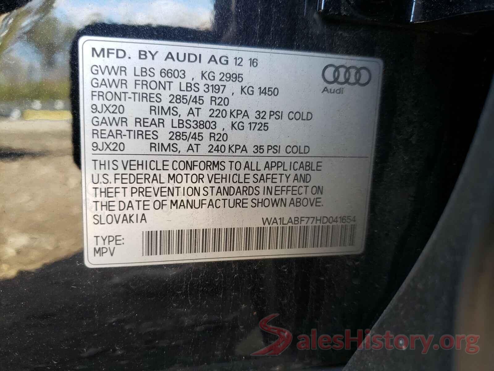 WA1LABF77HD041654 2017 AUDI Q7