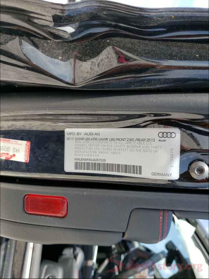 WAUENAF40JA057525 2018 AUDI A4