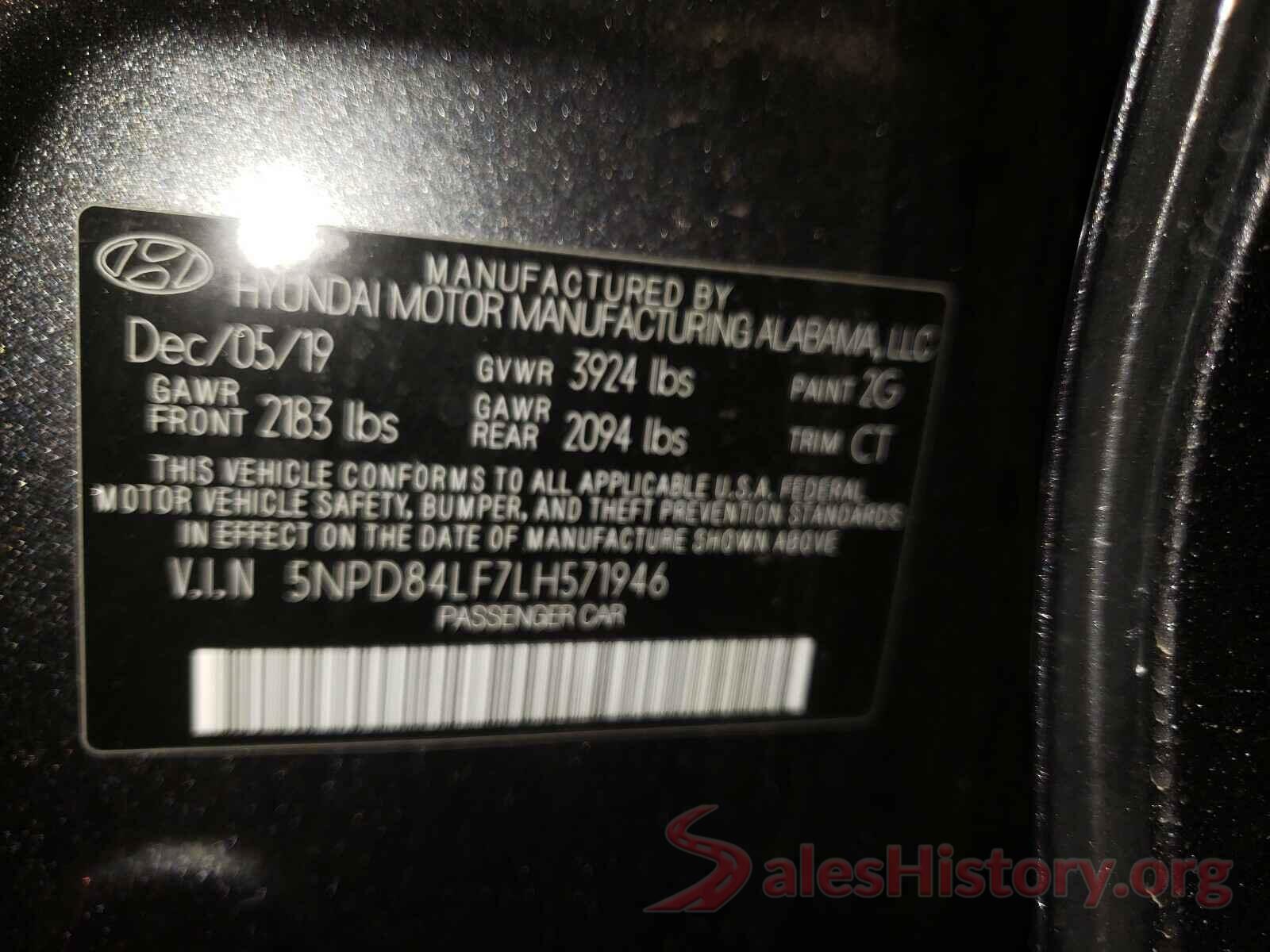 5NPD84LF7LH571946 2020 HYUNDAI ELANTRA