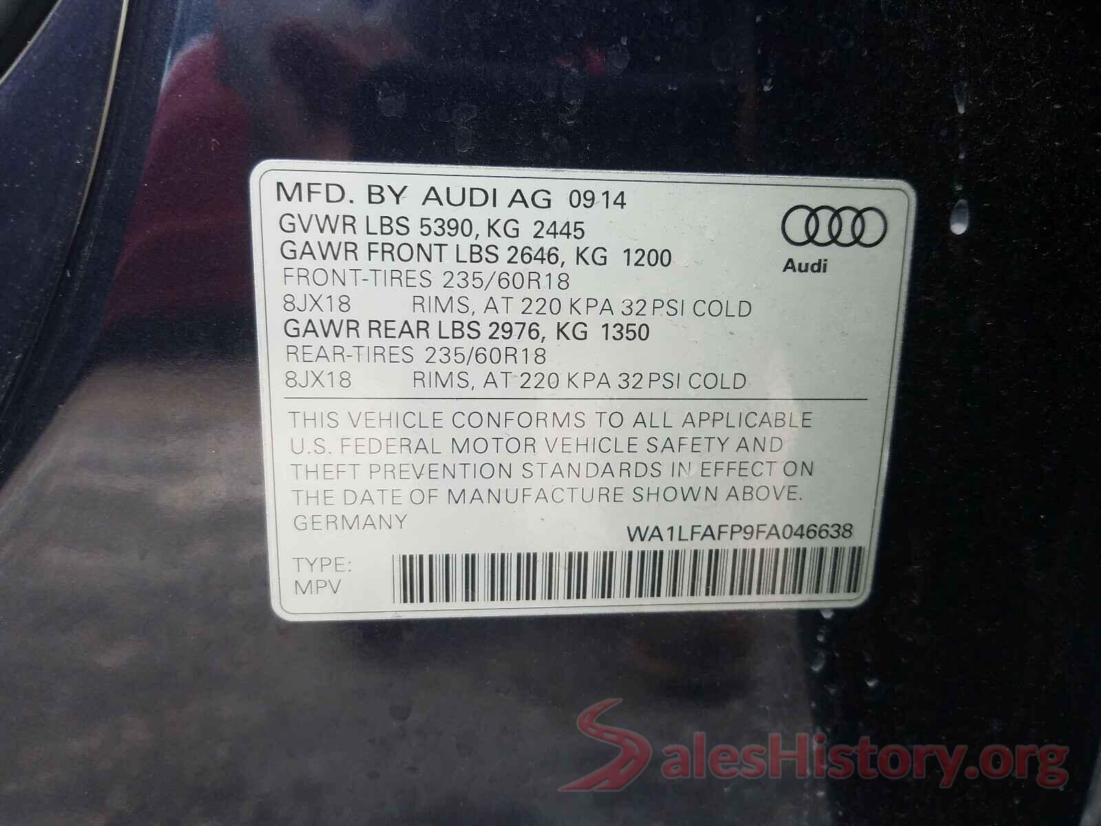 WA1LFAFP9FA046638 2015 AUDI Q5