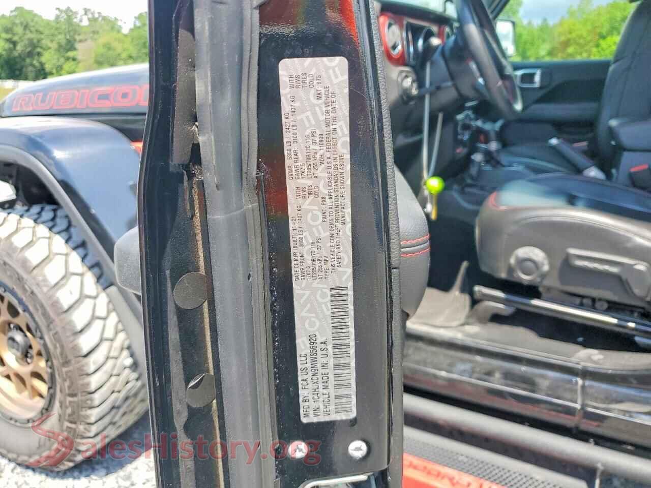 2021 JEEP WRANGLER VIN 1C4HJXCN9MW856920, wheel and tire