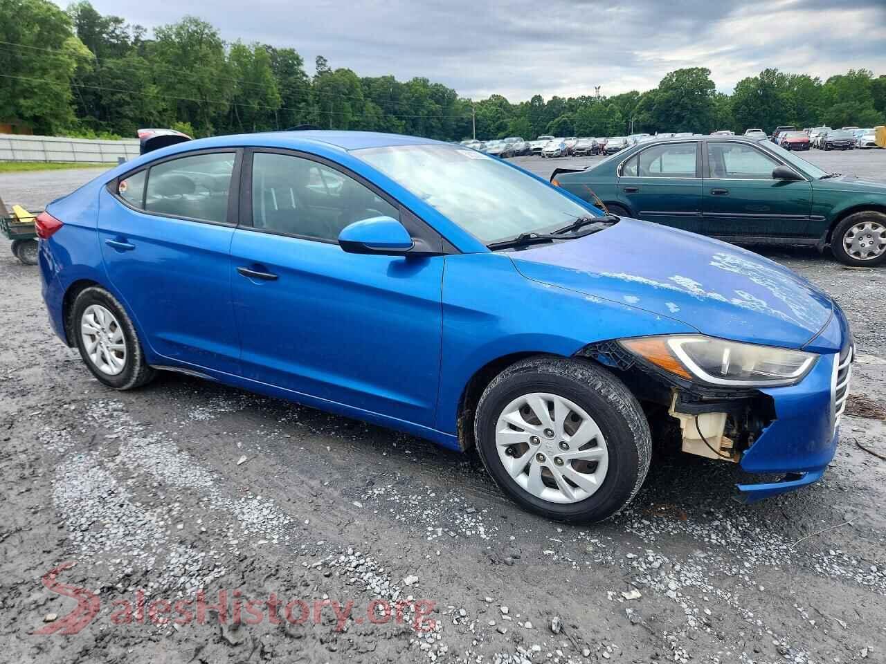 2017 HYUNDAI ELANTRA VIN 5NPD74LF6HH111316, rear 3/4 view