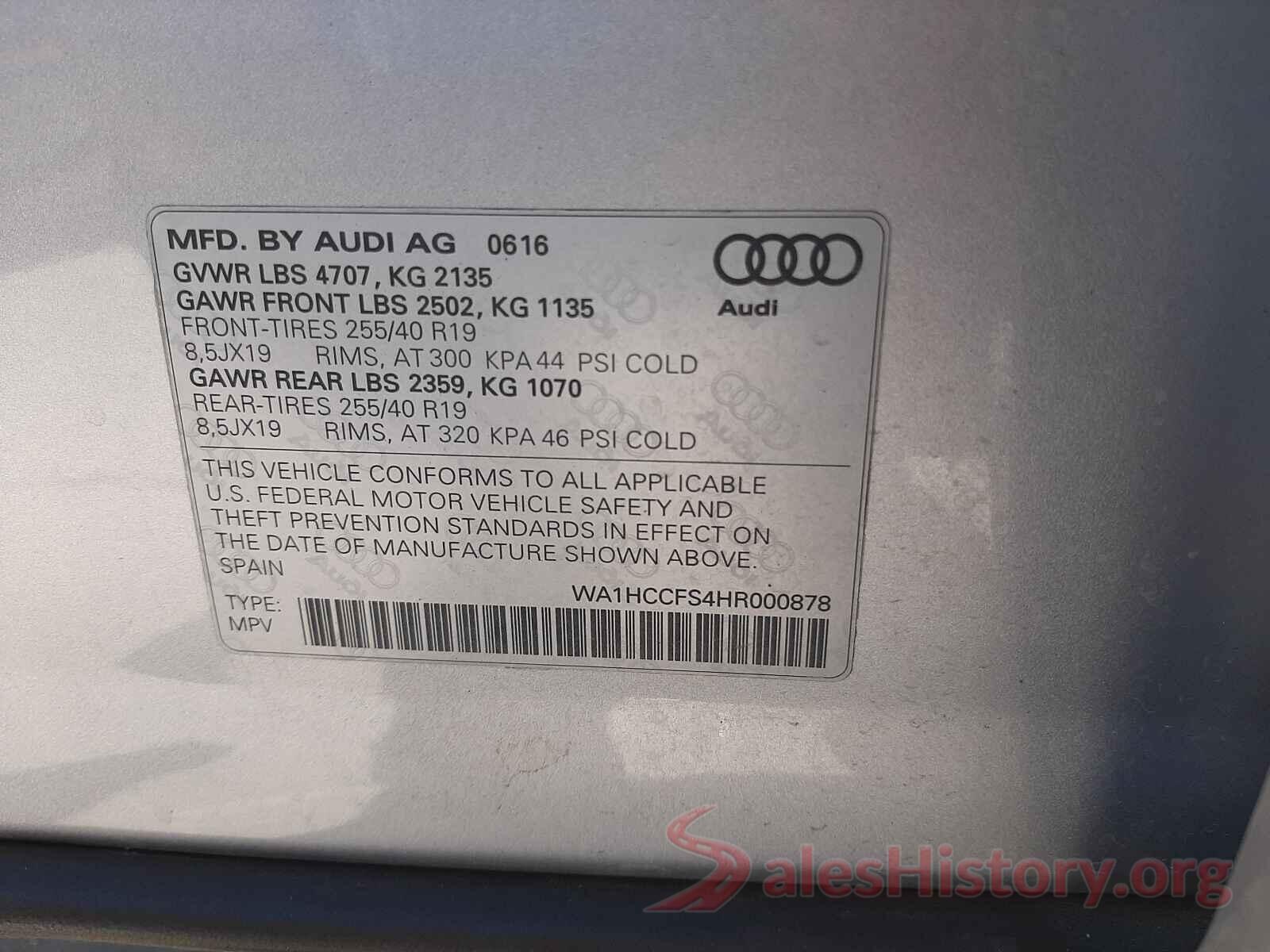 WA1HCCFS4HR000878 2017 AUDI Q3