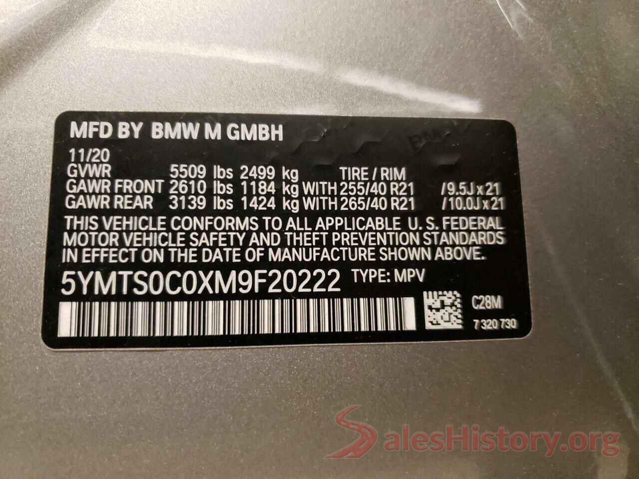 5YMTS0C0XM9F20222 2021 BMW X3