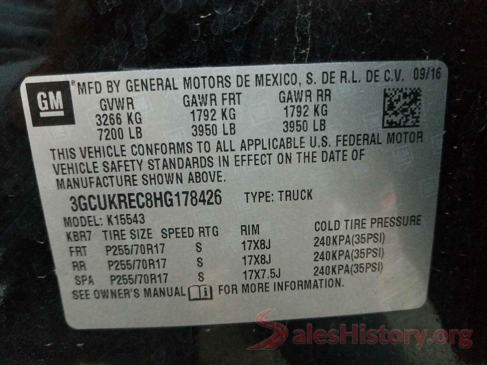 3GCUKREC8HG178426 2017 CHEVROLET SILVERADO