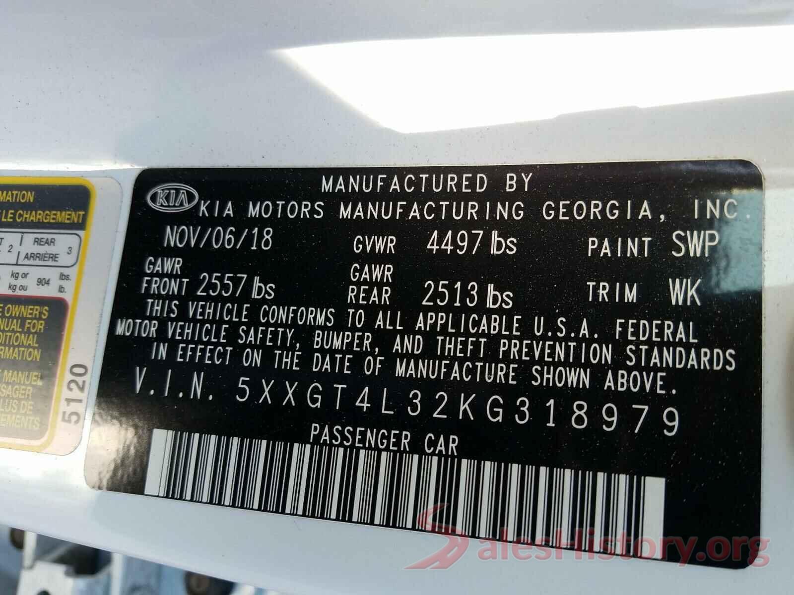 5XXGT4L32KG318979 2019 KIA OPTIMA