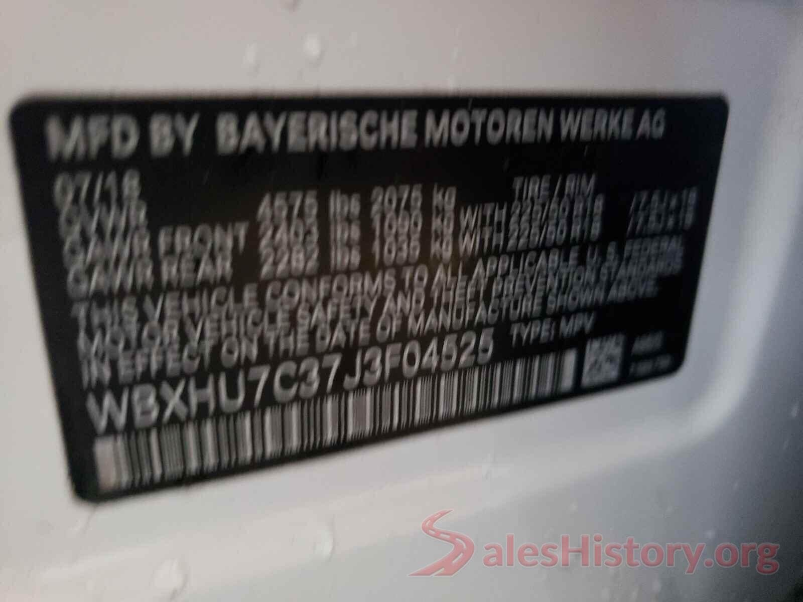 WBXHU7C37J3F04525 2018 BMW X1