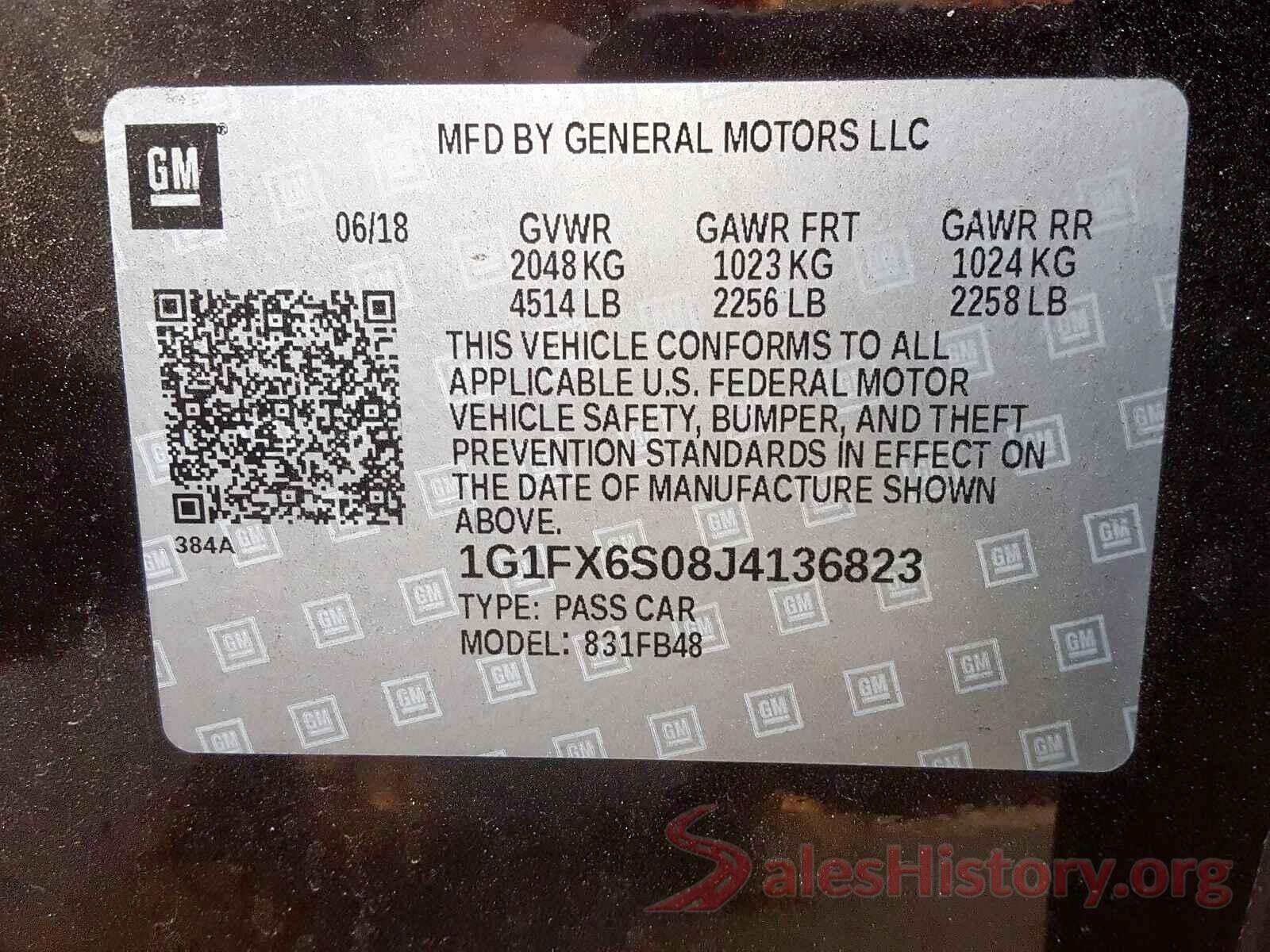 1G1FX6S08J4136823 2018 CHEVROLET BOLT