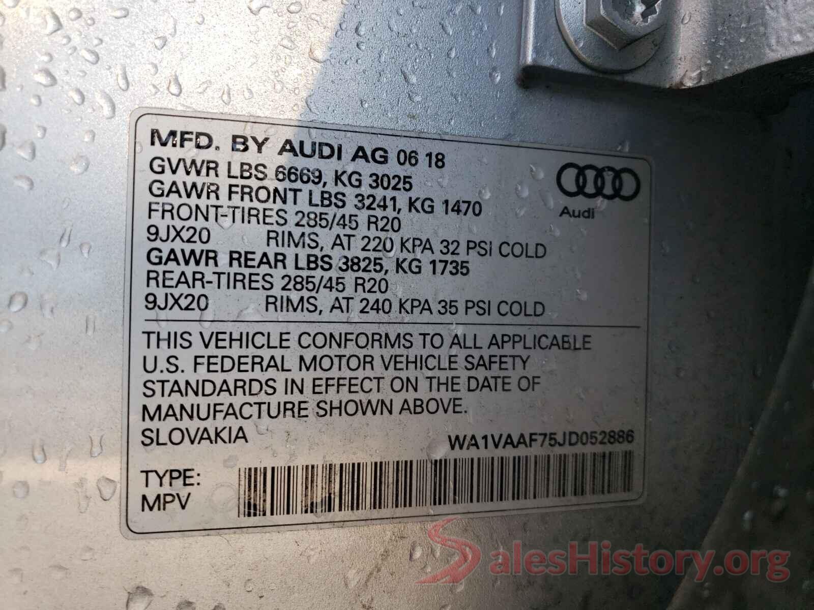 WA1VAAF75JD052886 2018 AUDI Q7