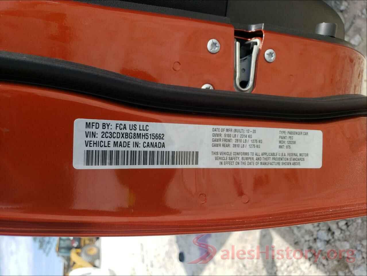 2C3CDXBG8MH515662 2021 DODGE CHARGER