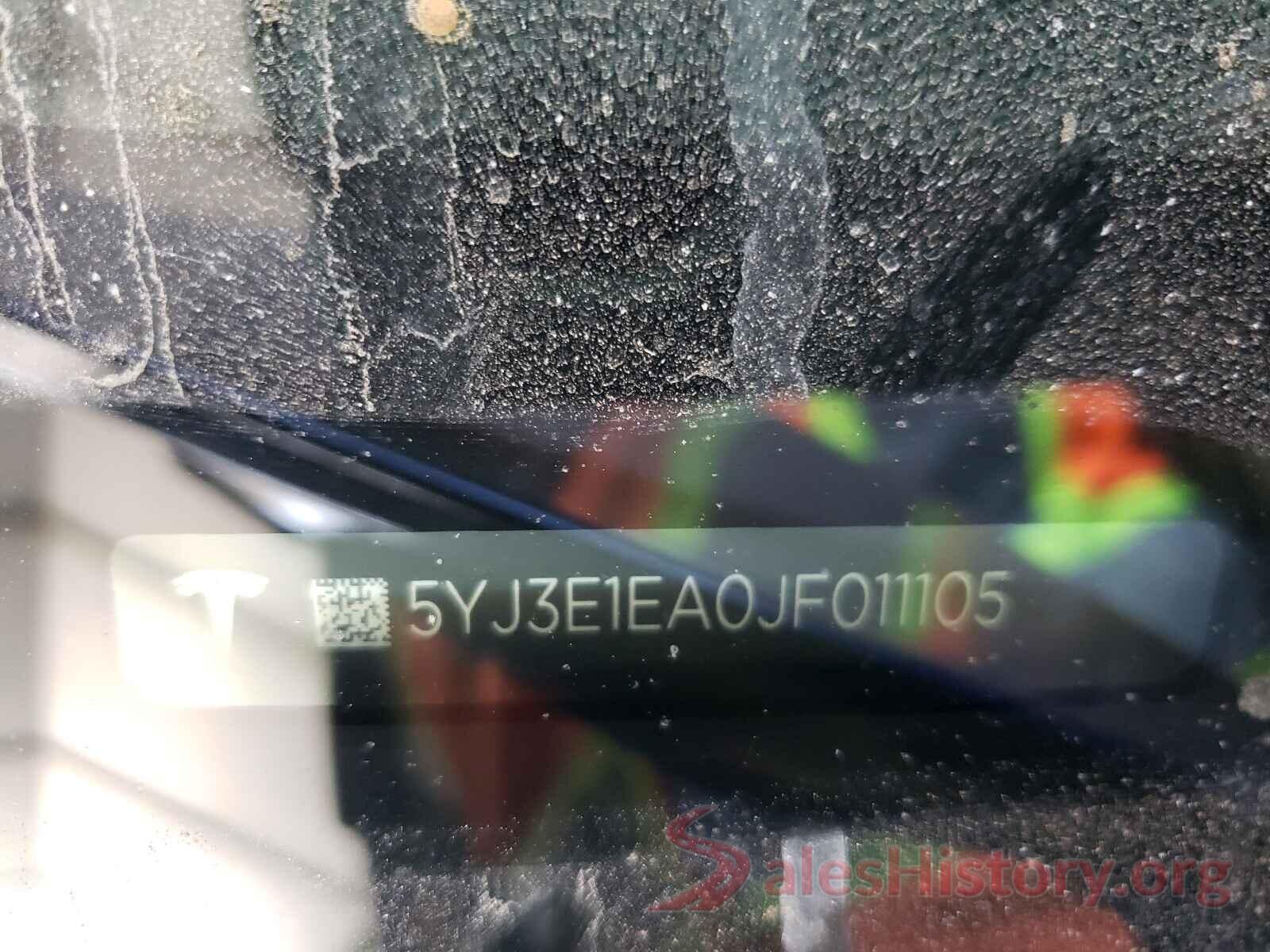 5YJ3E1EA0JF011105 2018 TESLA MODEL 3