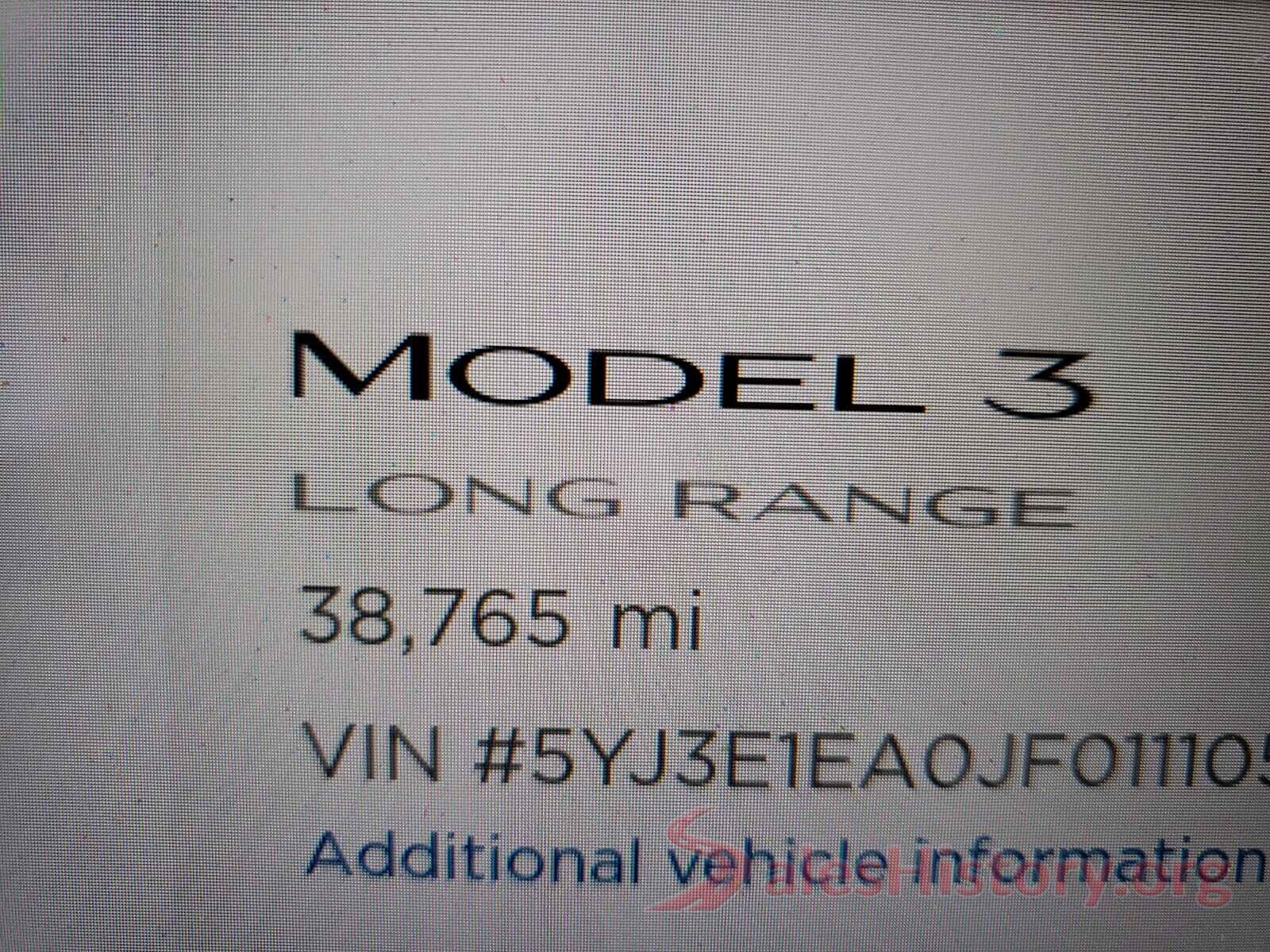 5YJ3E1EA0JF011105 2018 TESLA MODEL 3