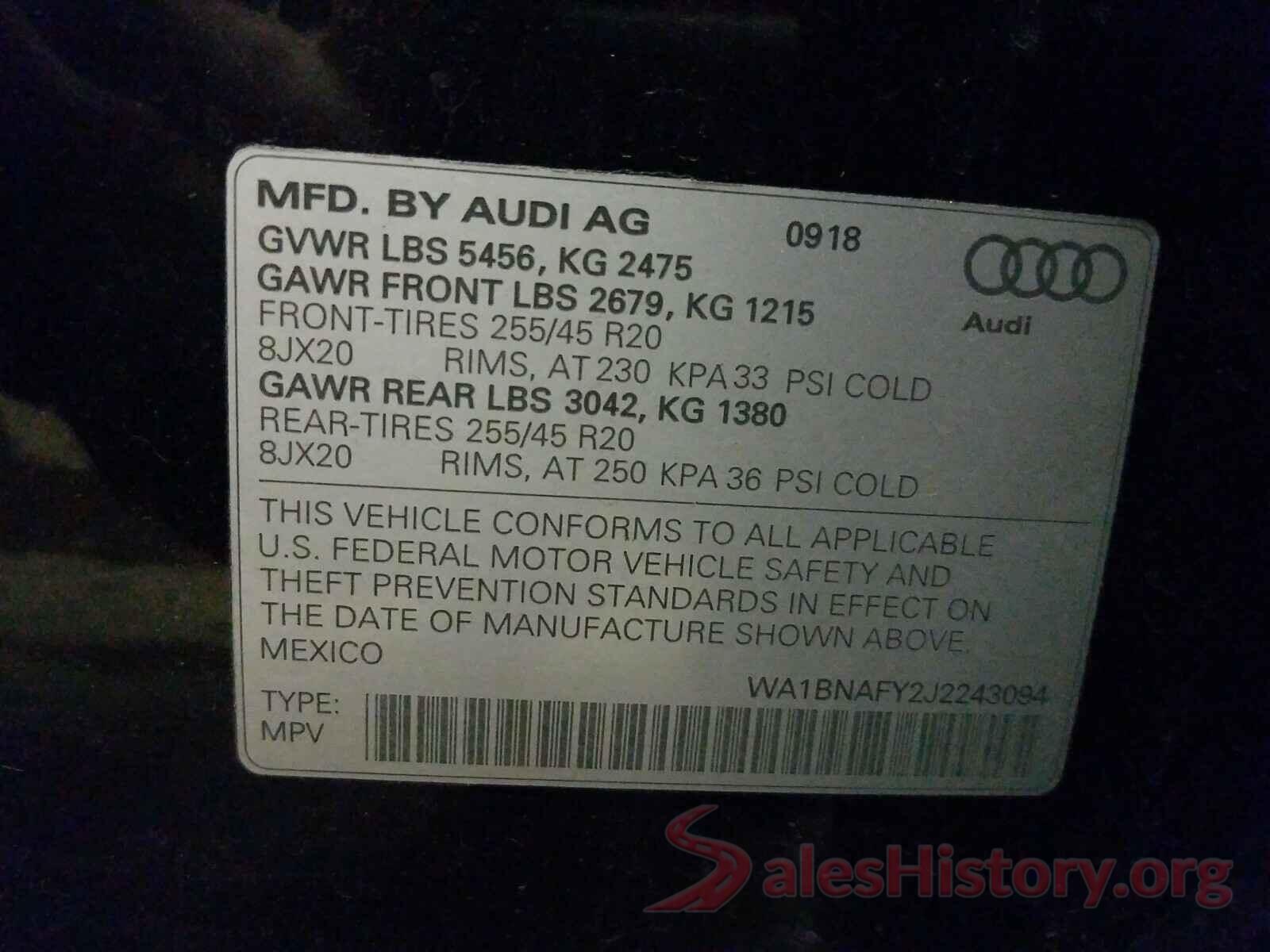 WA1BNAFY2J2243094 2018 AUDI Q5