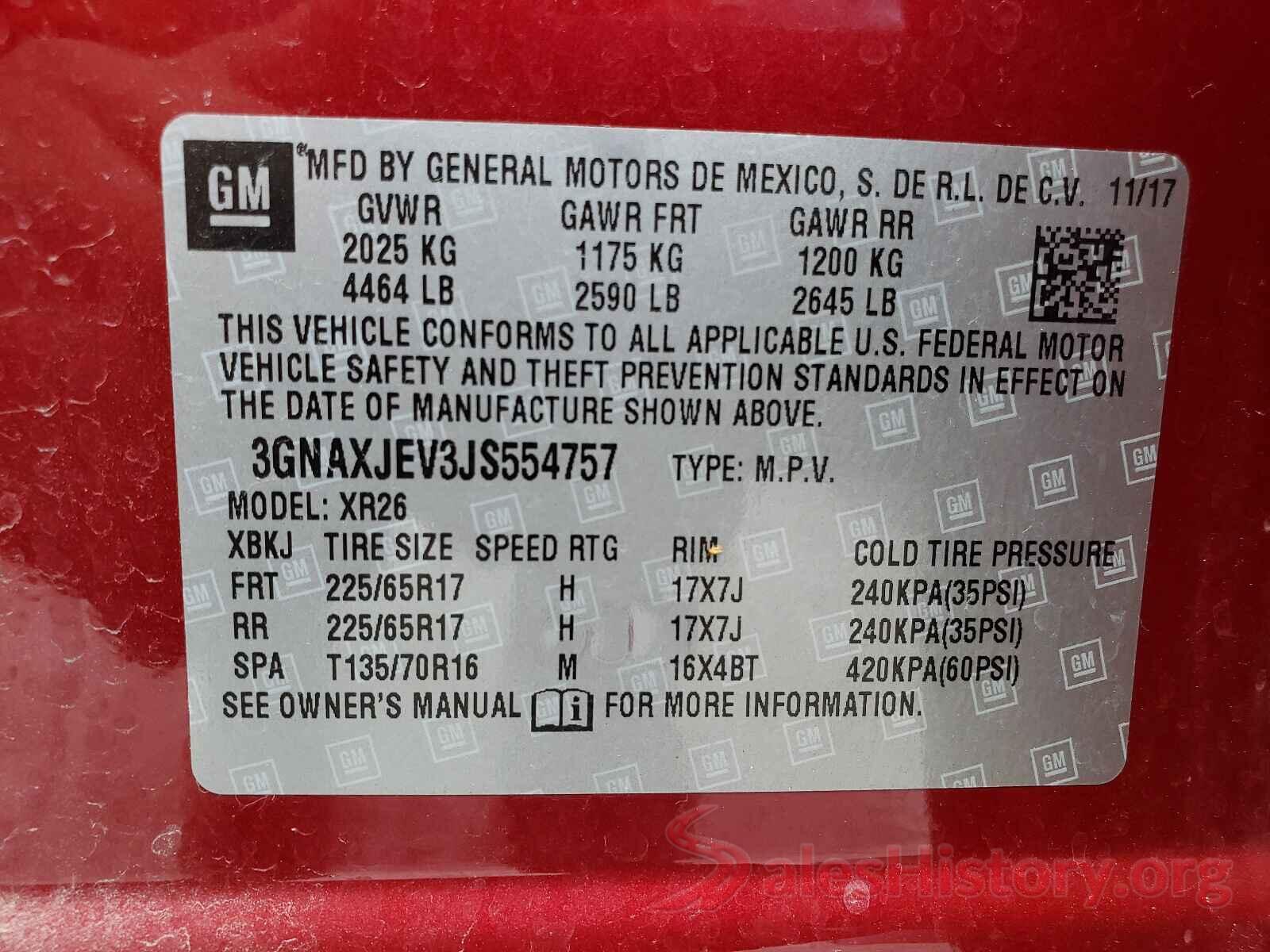 3GNAXJEV3JS554757 2018 CHEVROLET EQUINOX