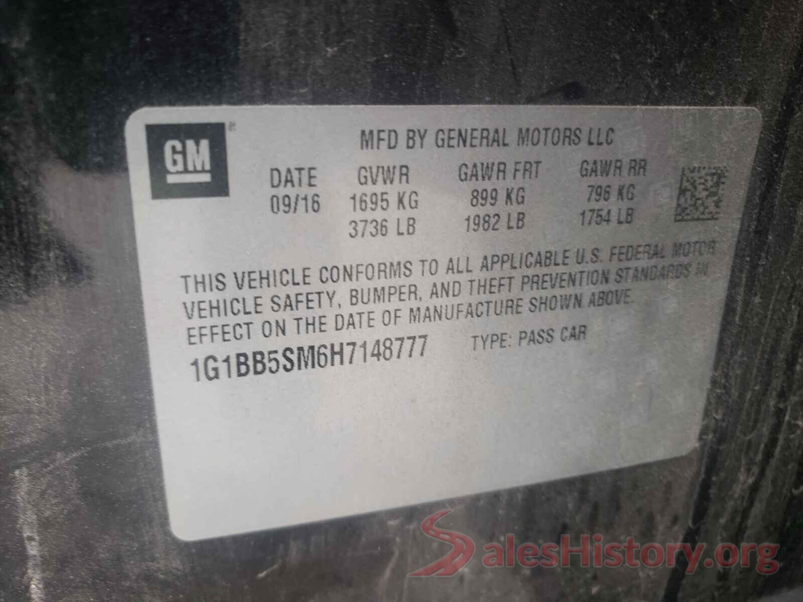 1G1BB5SM6H7148777 2017 CHEVROLET CRUZE