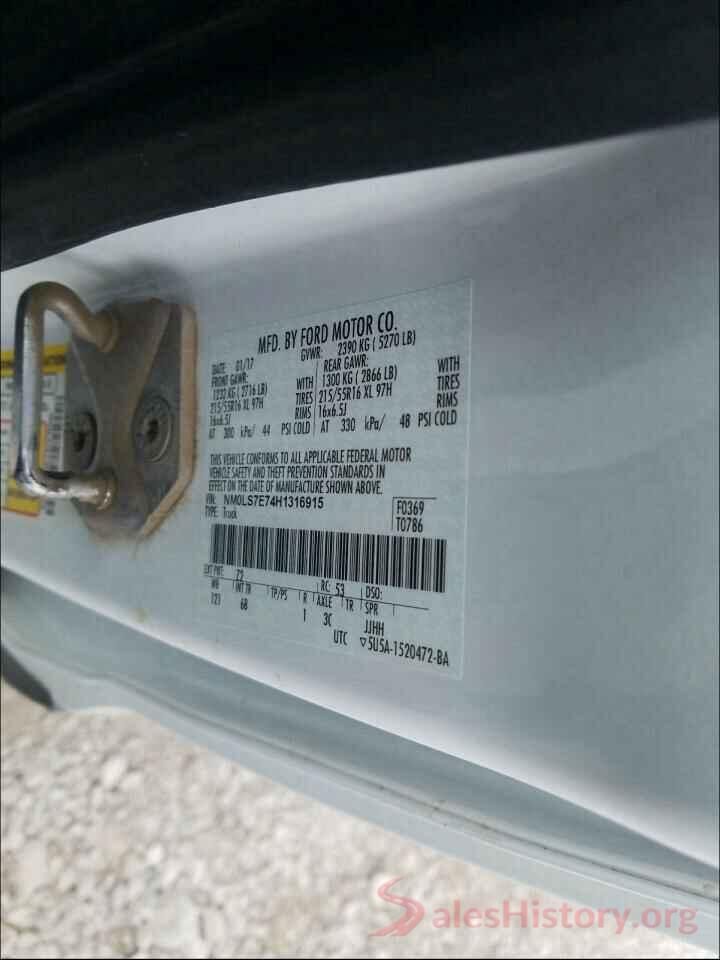 NM0LS7E74H1316915 2017 FORD TRANSIT CO