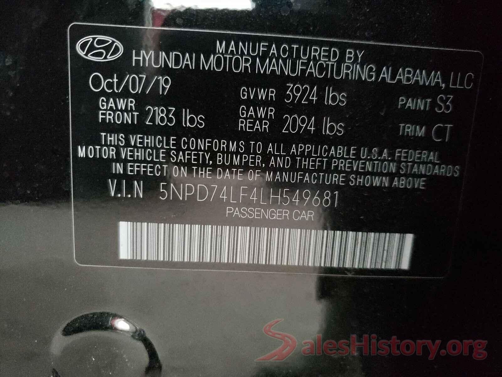 5NPD74LF4LH549681 2020 HYUNDAI ELANTRA