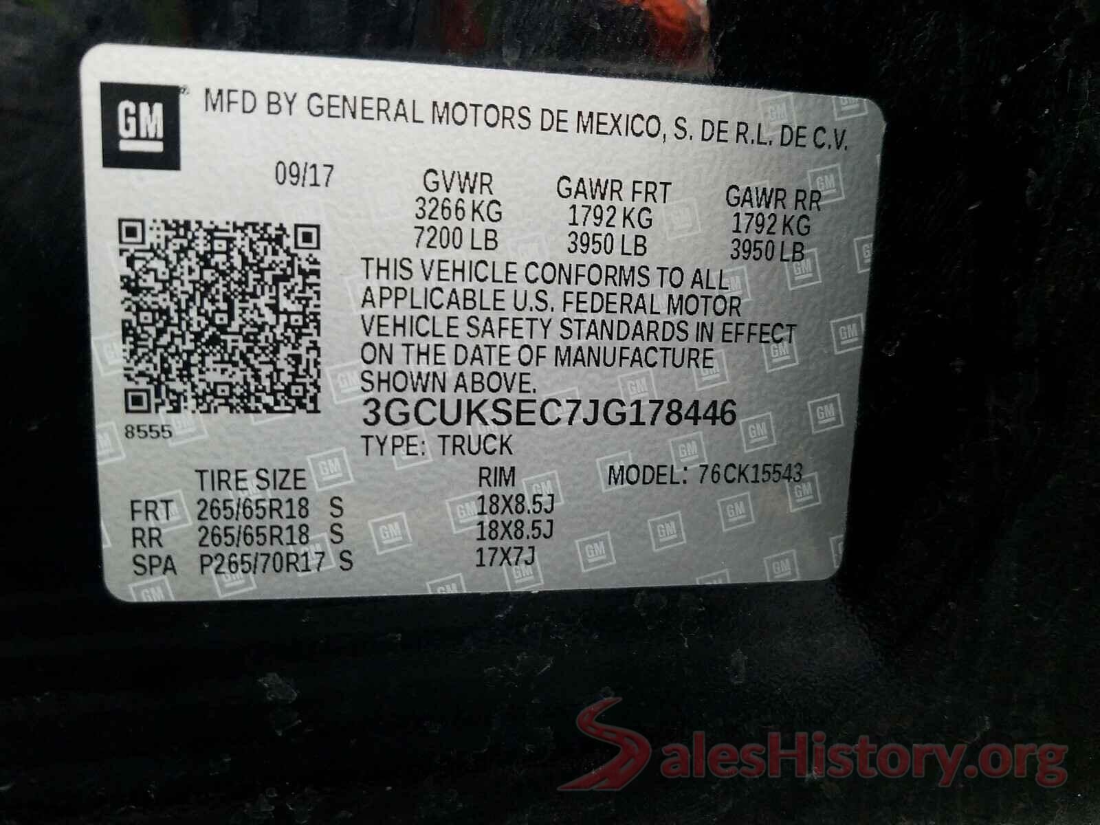 3GCUKSEC7JG178446 2018 CHEVROLET SILVERADO