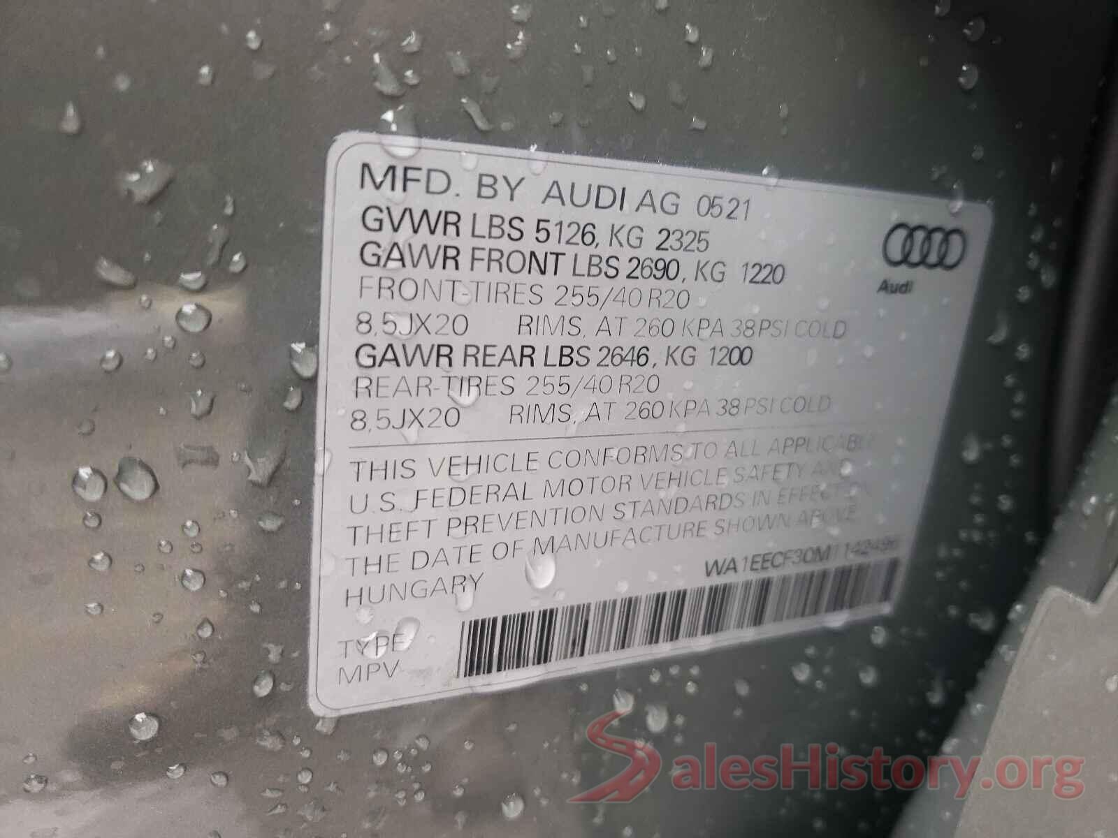 WA1EECF30M1142496 2021 AUDI Q3