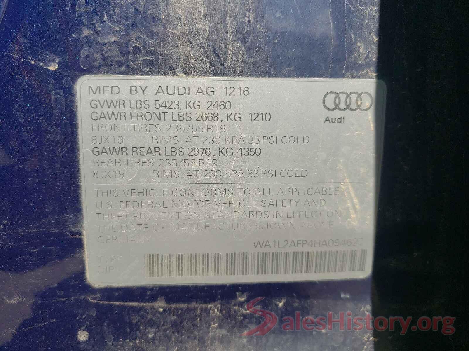 WA1L2AFP4HA094627 2017 AUDI Q5