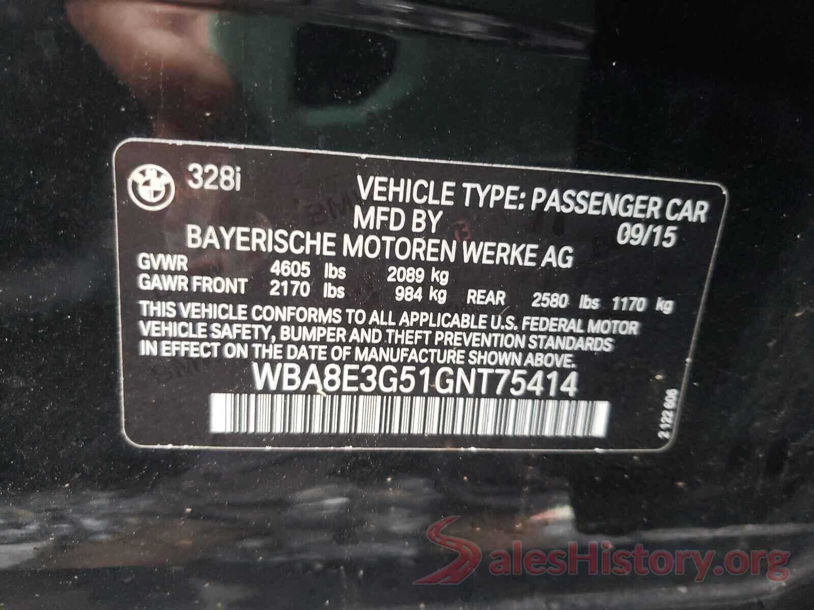 WBA8E3G51GNT75414 2016 BMW 3 SERIES