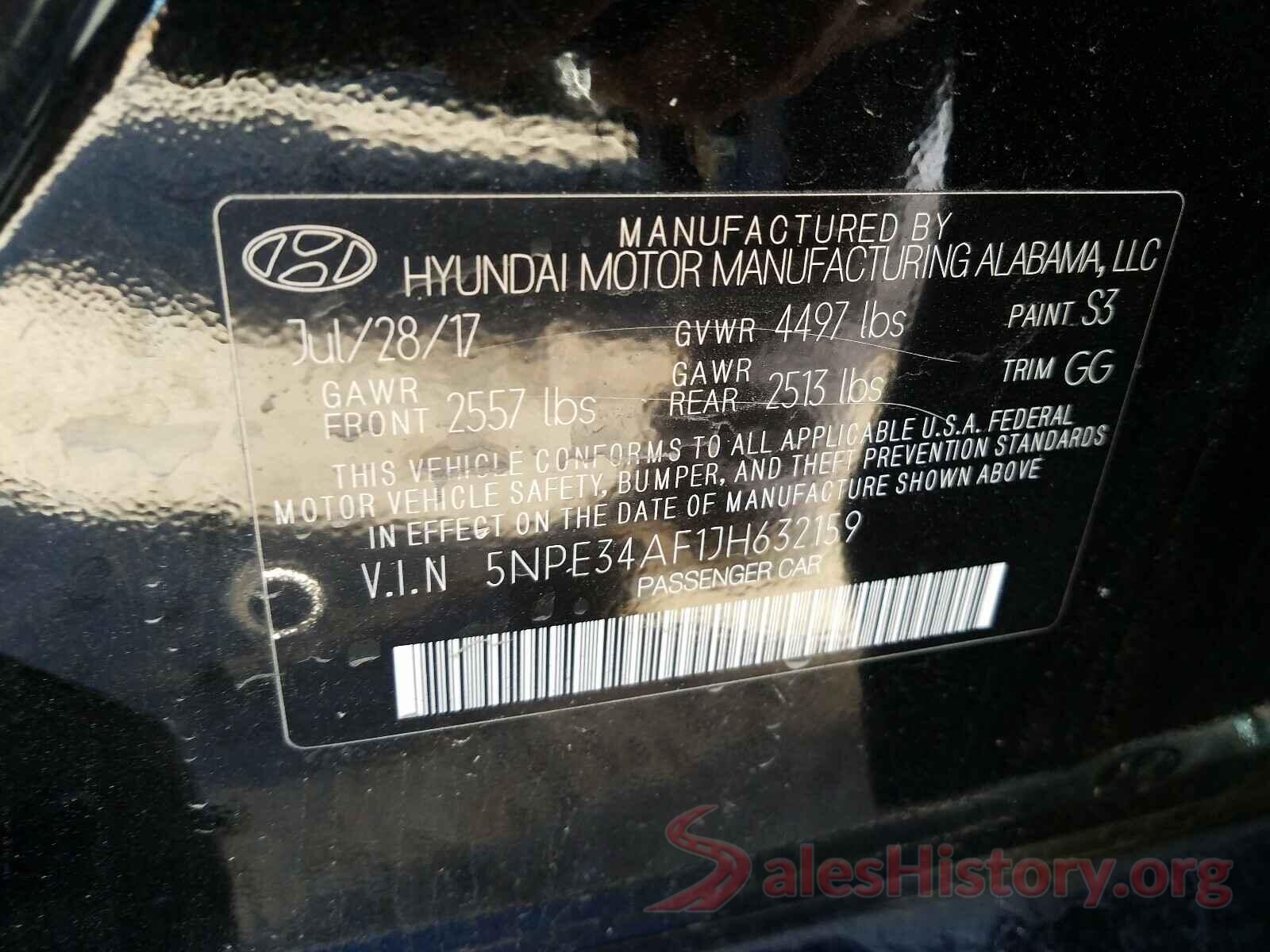 5NPE34AF1JH632159 2018 HYUNDAI SONATA