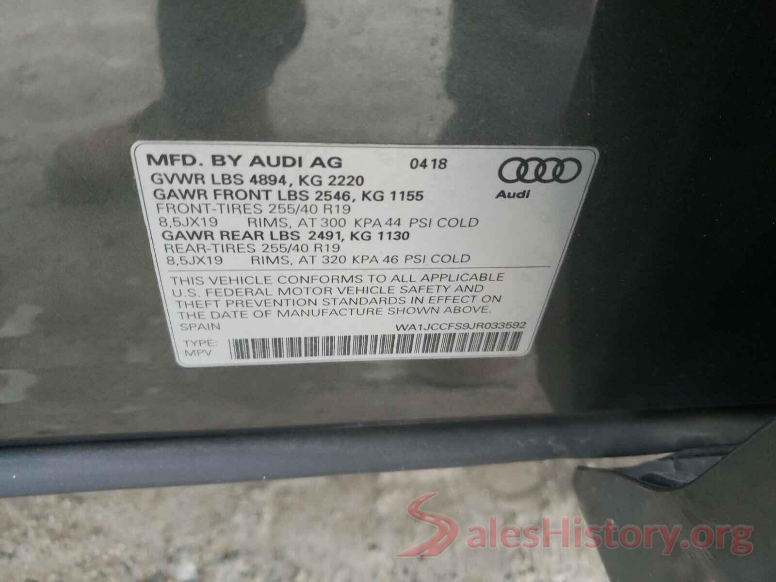 WA1JCCFS9JR033592 2018 AUDI Q3