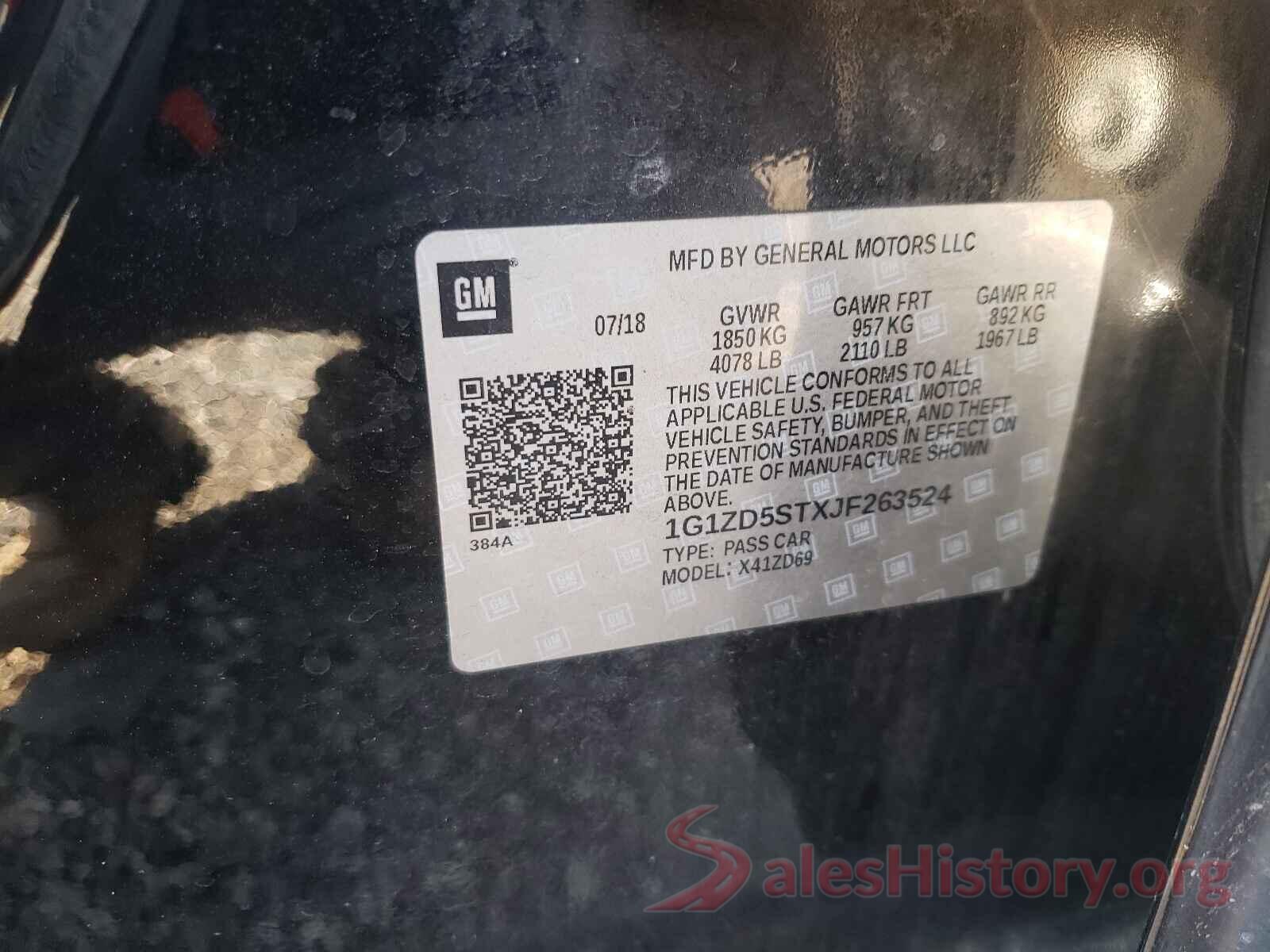 1G1ZD5STXJF263524 2018 CHEVROLET MALIBU