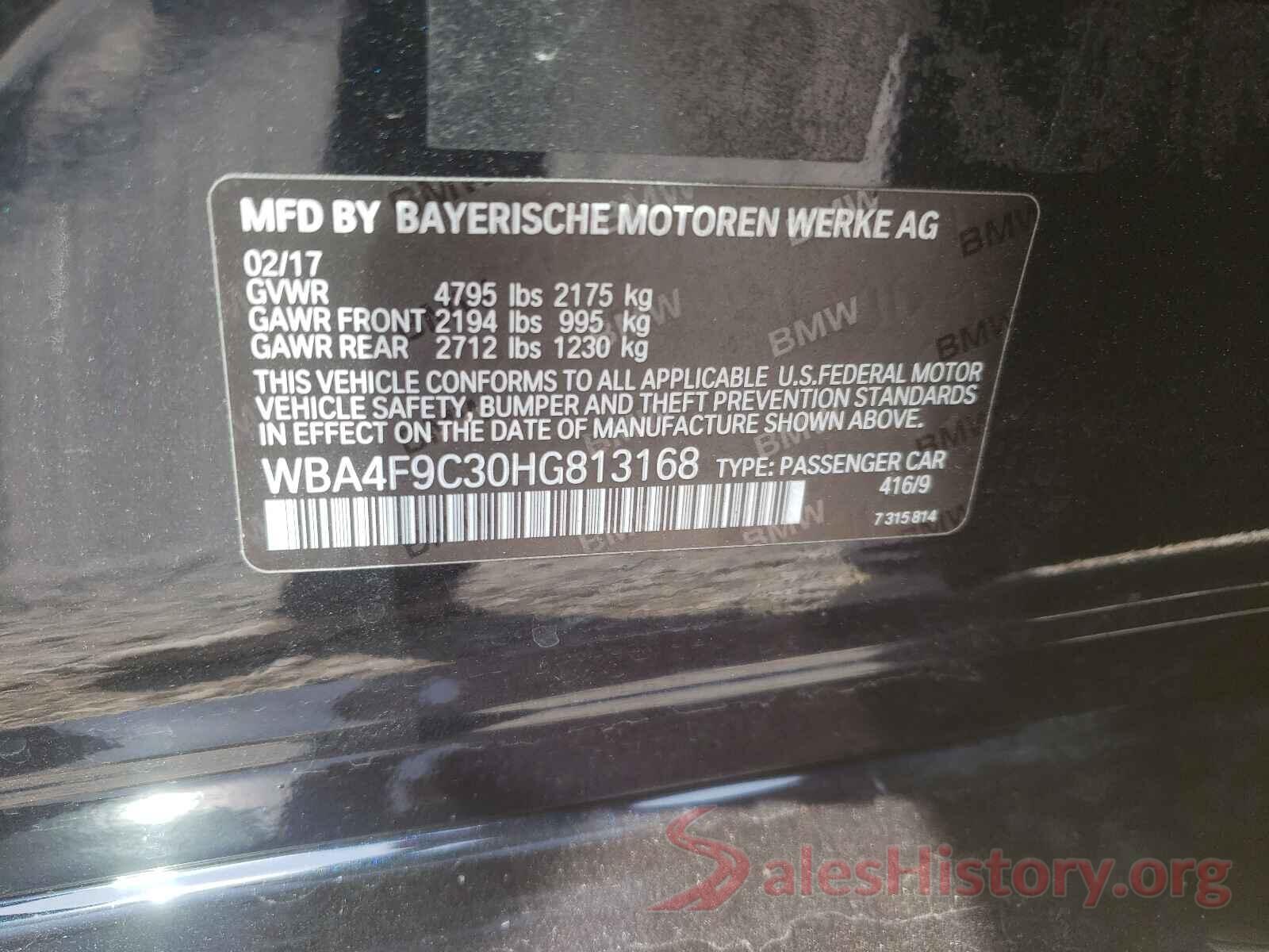 WBA4F9C30HG813168 2017 BMW 4 SERIES