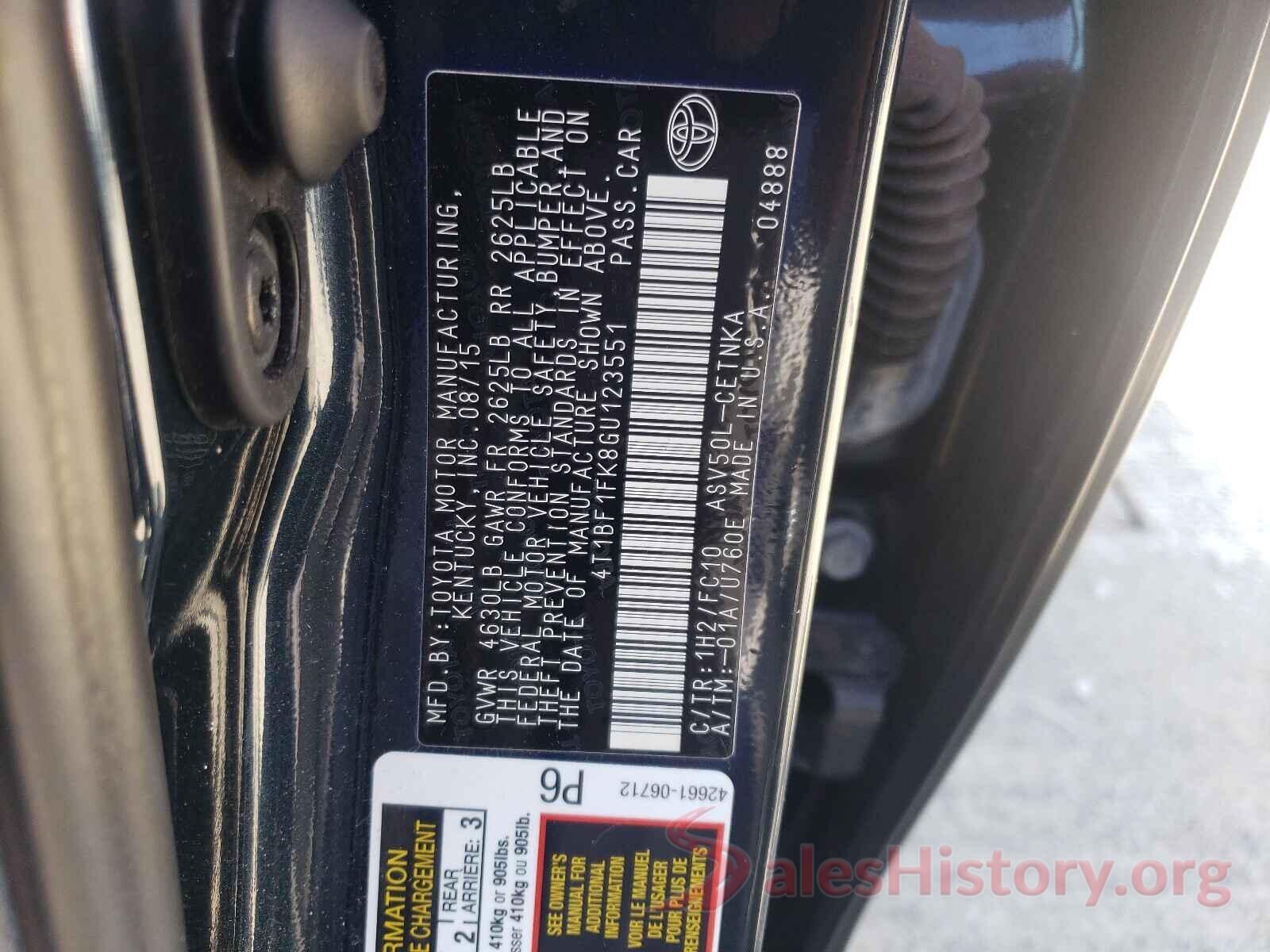 4T1BF1FK8GU123551 2016 TOYOTA CAMRY