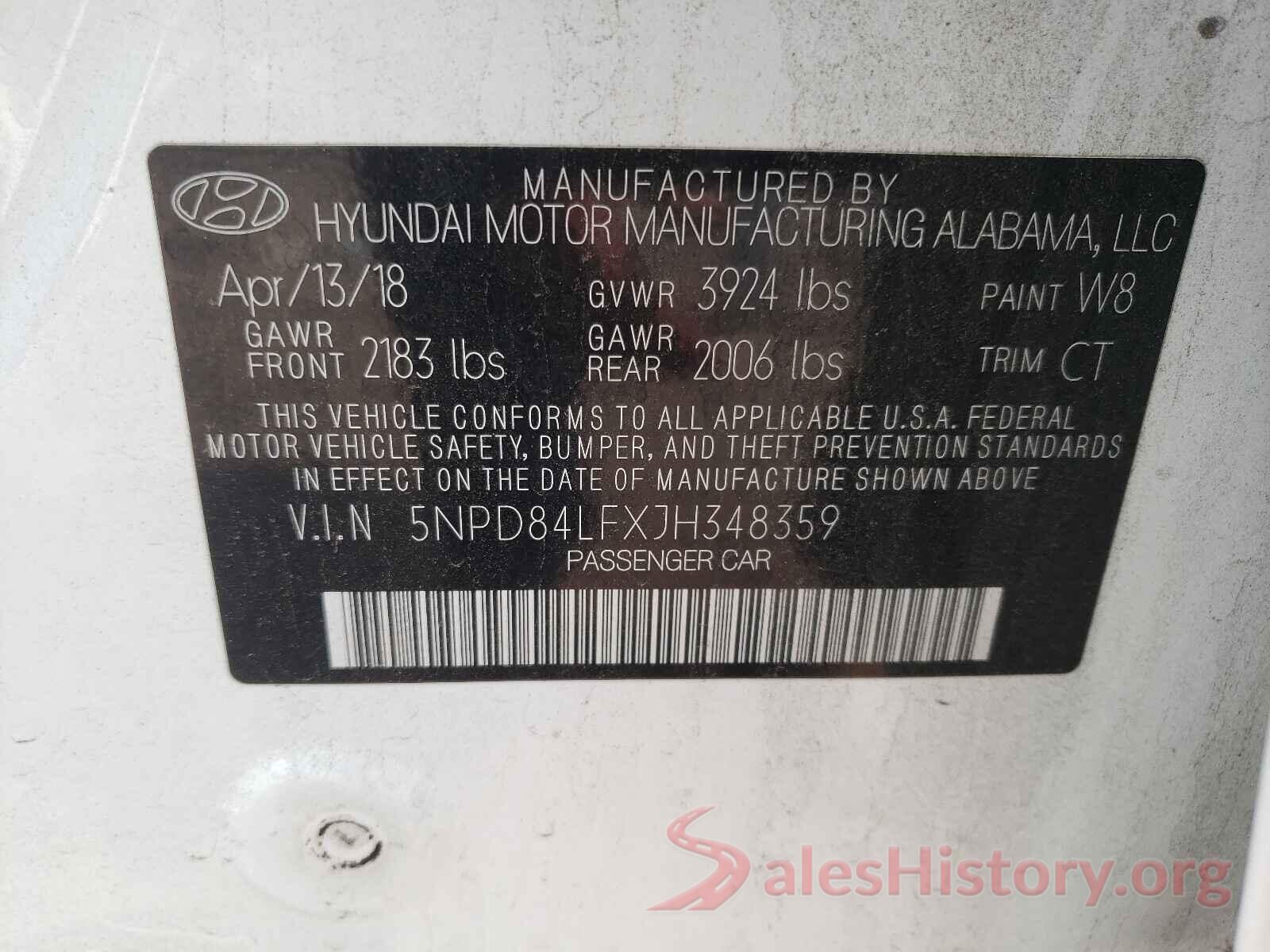 5NPD84LFXJH348359 2018 HYUNDAI ELANTRA