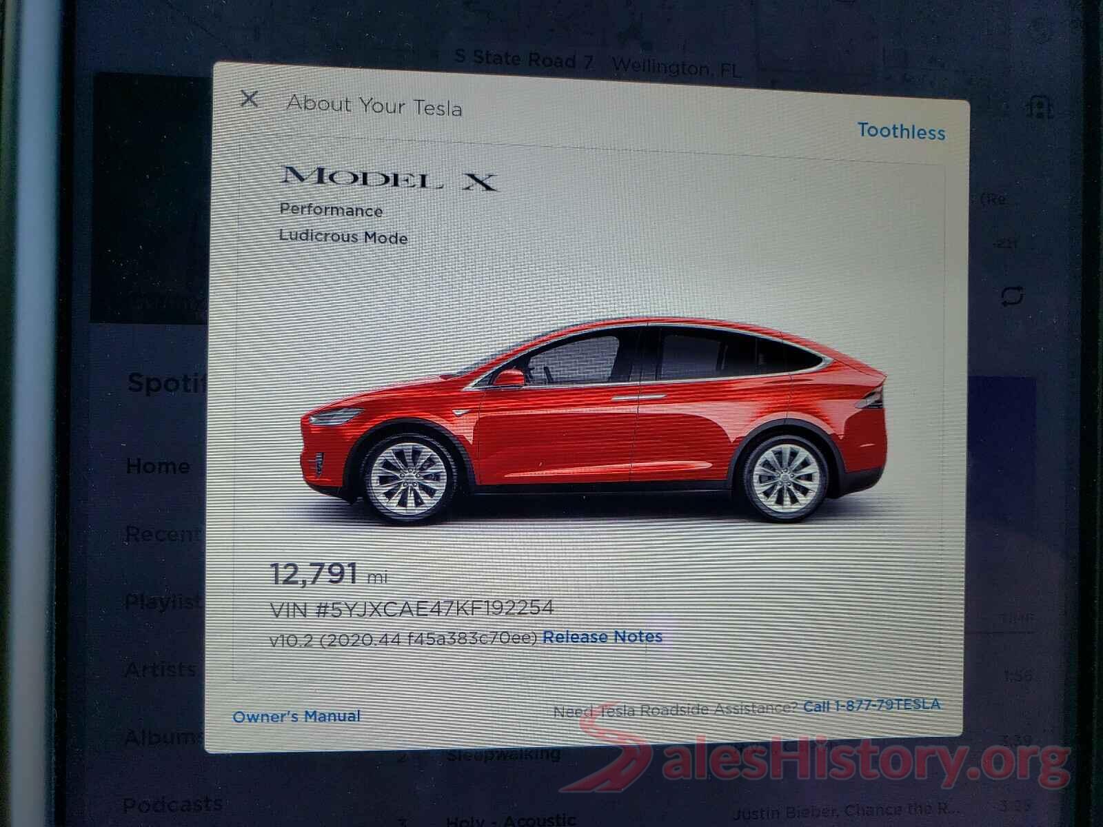 5YJXCAE47KF192254 2019 TESLA MODEL X