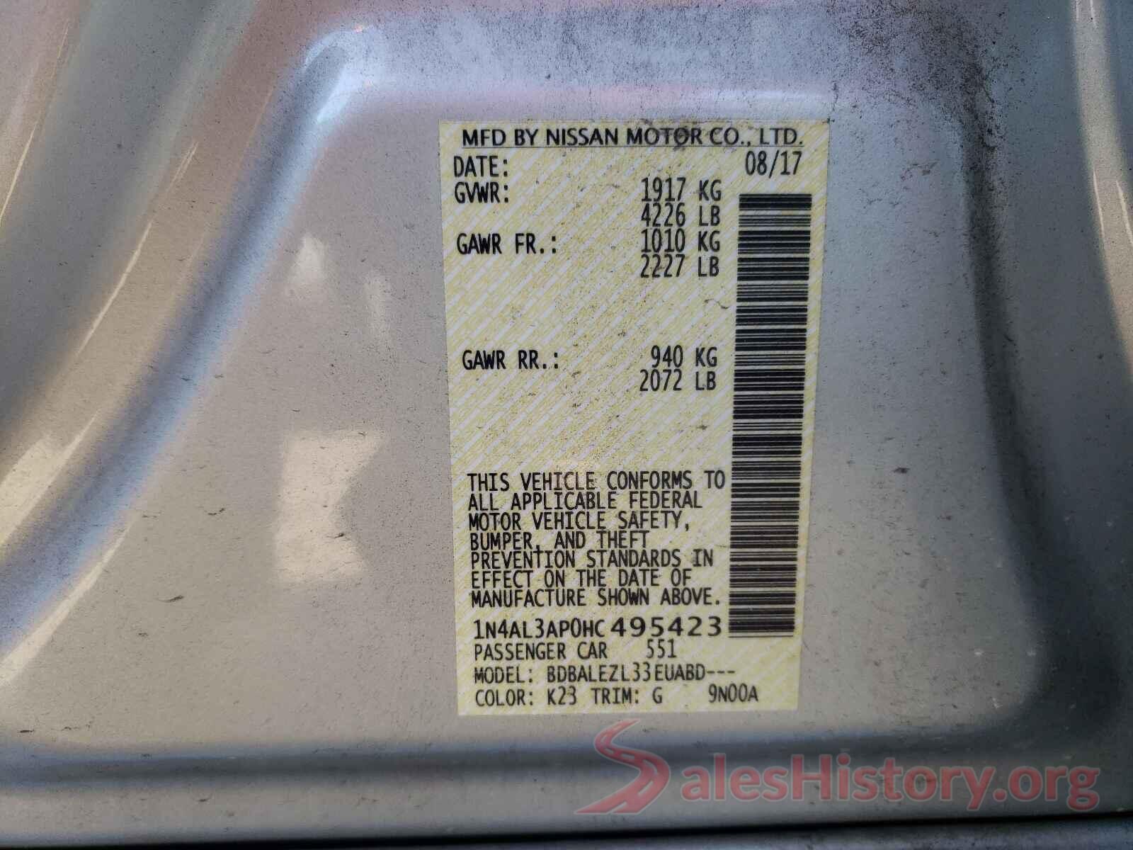 1N4AL3AP0HC495423 2017 NISSAN ALTIMA