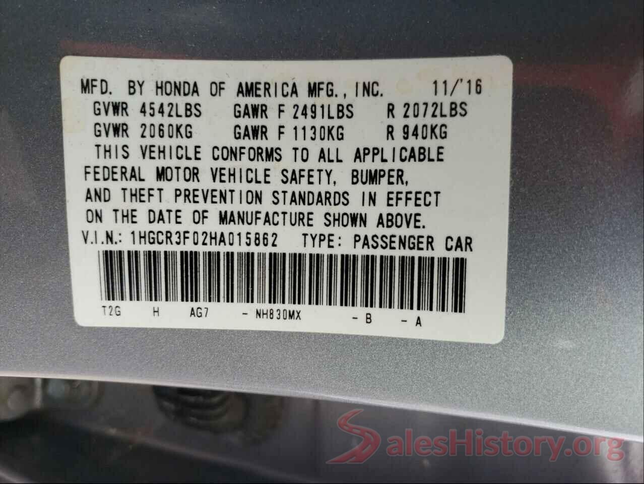 1HGCR3F02HA015862 2017 HONDA ACCORD