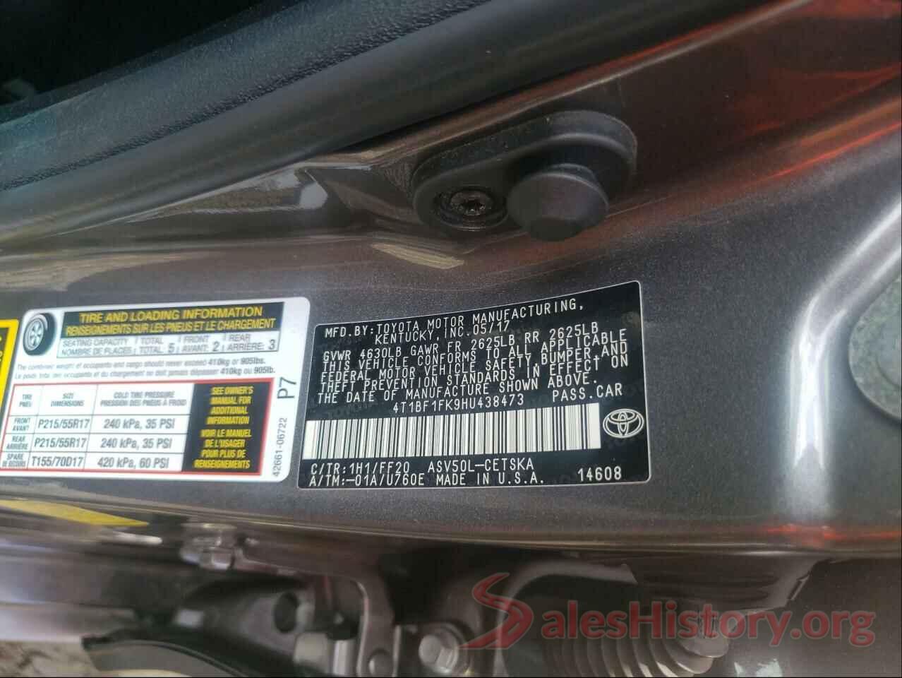 4T1BF1FK9HU438473 2017 TOYOTA CAMRY