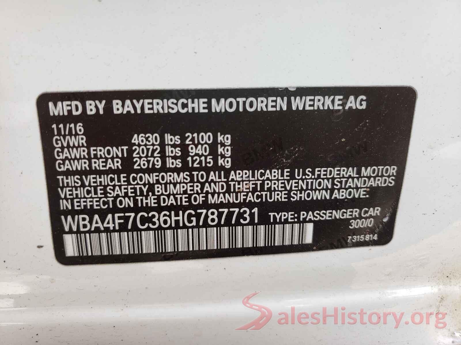 WBA4F7C36HG787731 2017 BMW 4 SERIES