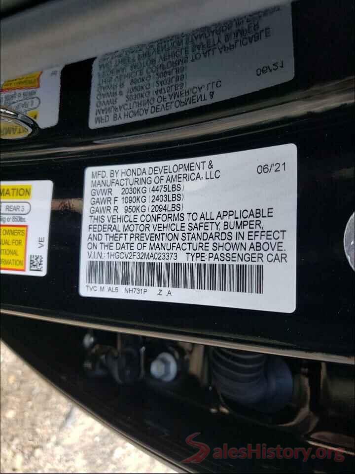 1HGCV2F32MA023373 2021 HONDA ACCORD