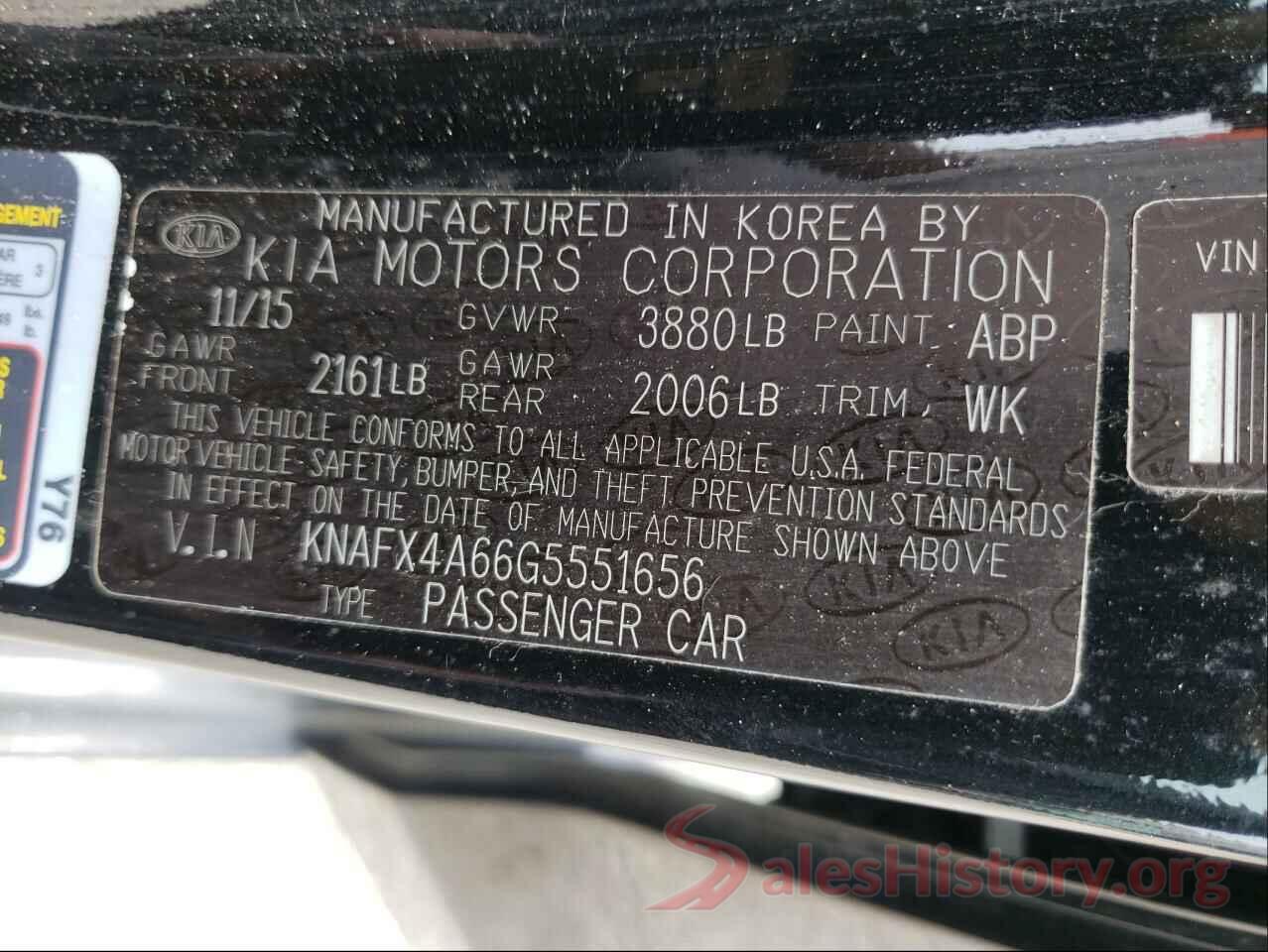 KNAFX4A66G5551656 2016 KIA FORTE