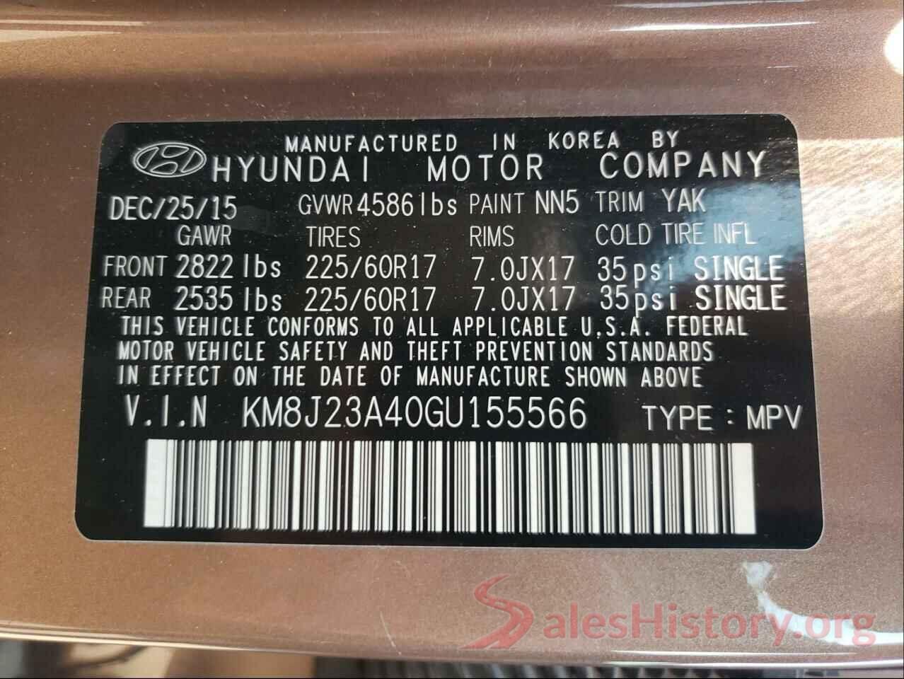 KM8J23A40GU155566 2016 HYUNDAI TUCSON