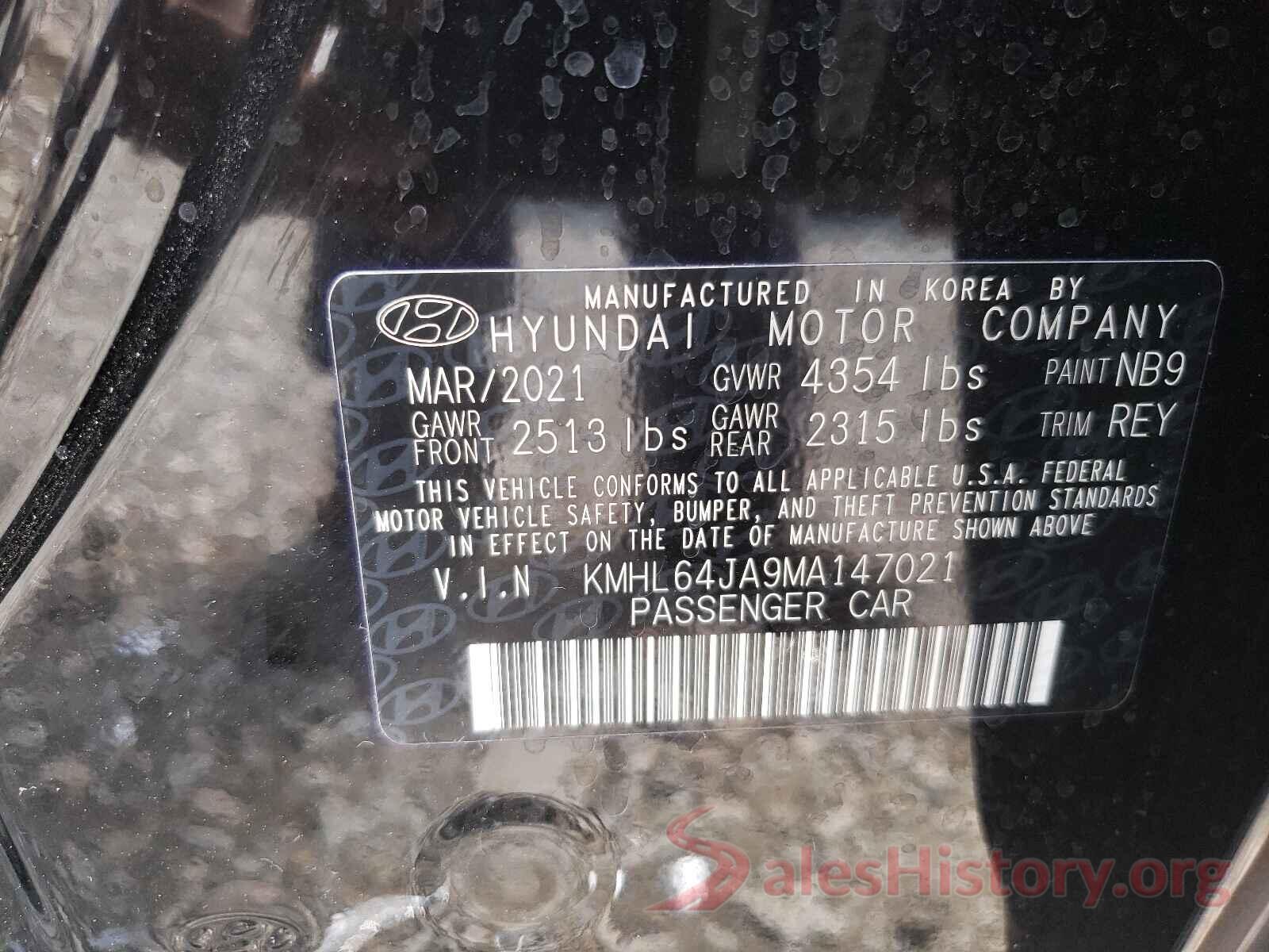 KMHL64JA9MA147021 2021 HYUNDAI SONATA