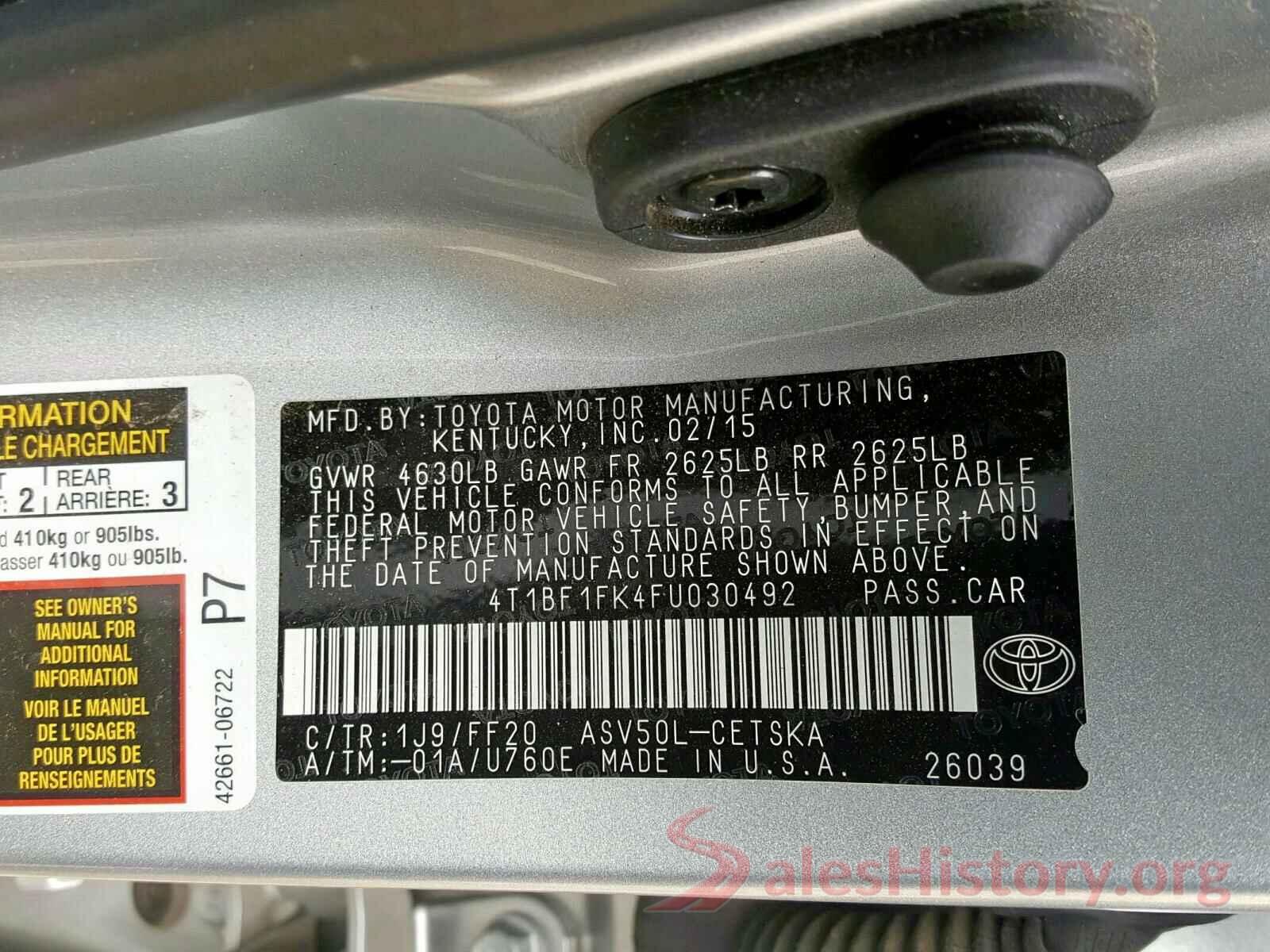 4T1BF1FK4FU030492 2015 TOYOTA CAMRY