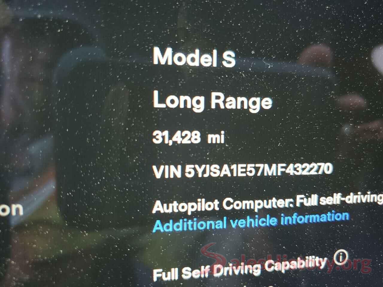 5YJSA1E57MF432270 2021 TESLA MODEL S